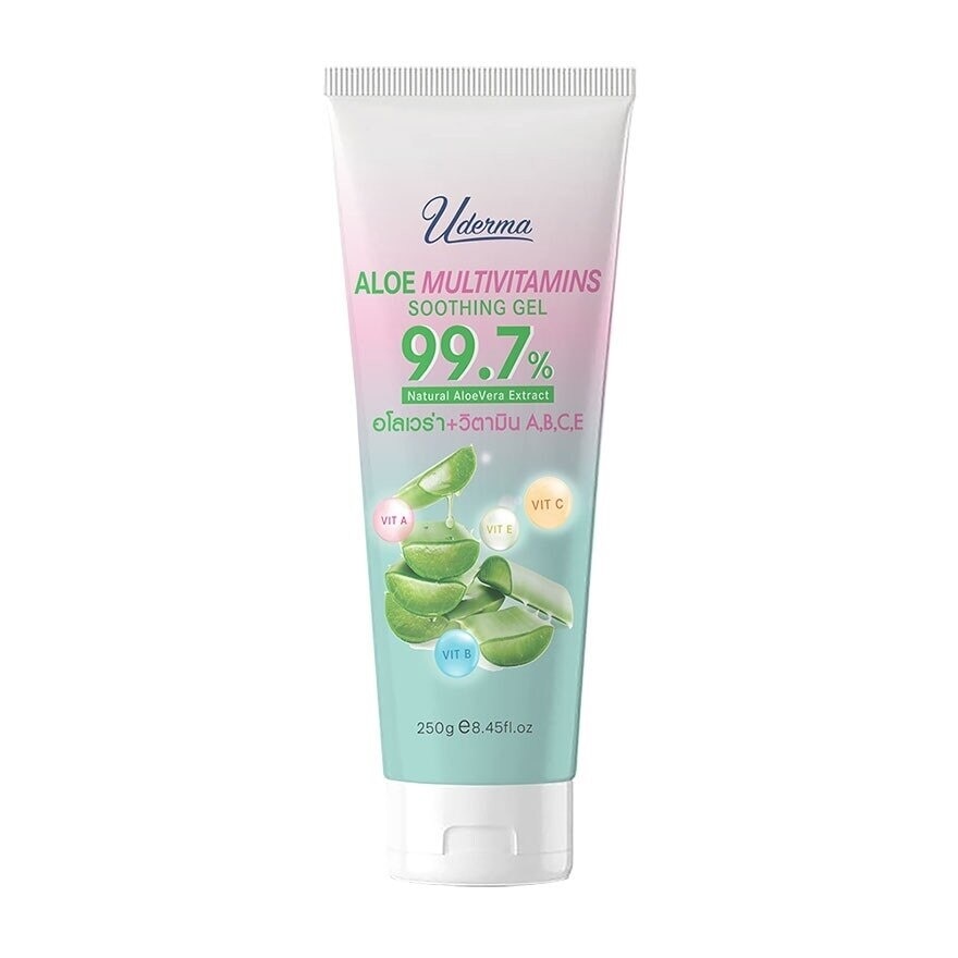 Uderma Aloe Multivitamins Soothing Gel 250 G. เจลอโลเวร่า บำรุง ผิวกระจ่างใส ผิวชุ่มช