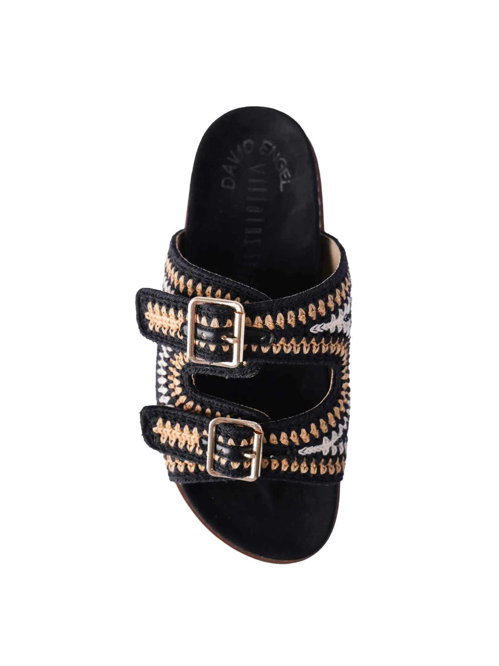 VILLAINS SF KENDRA Women's Platform Flat Sandals BLACK