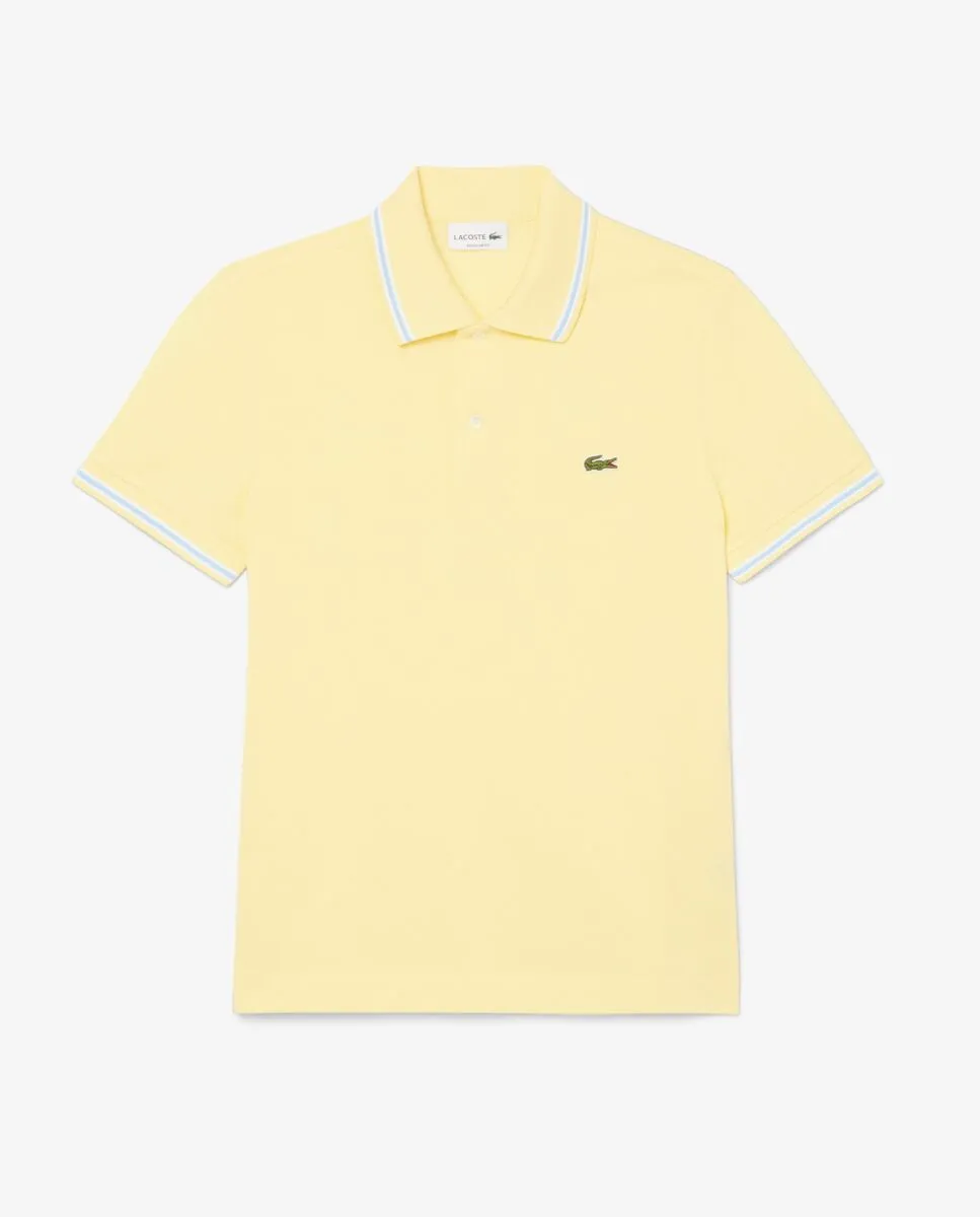 LACOSTE Regular Fit L.12.12 Petit Piqu  Polo Shirt Yellow Size - 3