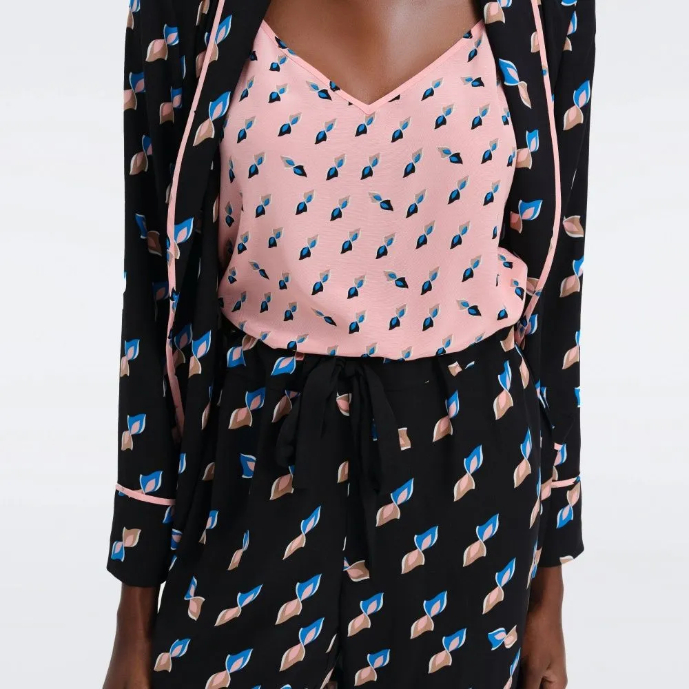 DIANE VON FURSTENBERG DVF VERONICA PANTS TWISTED GEO BLACK