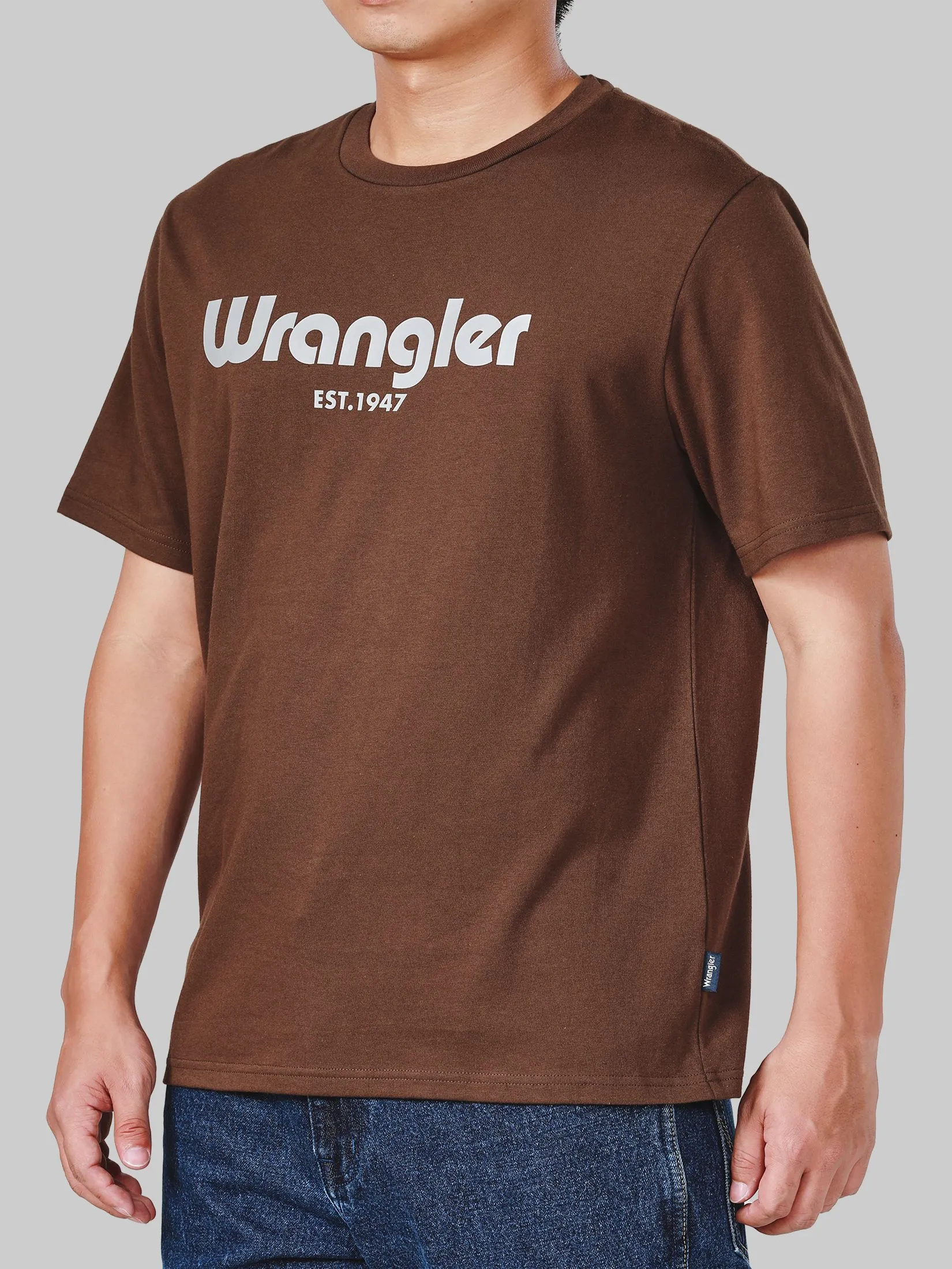 WRANGLER Men's Tee Short Sleeve Regular Fit Brown