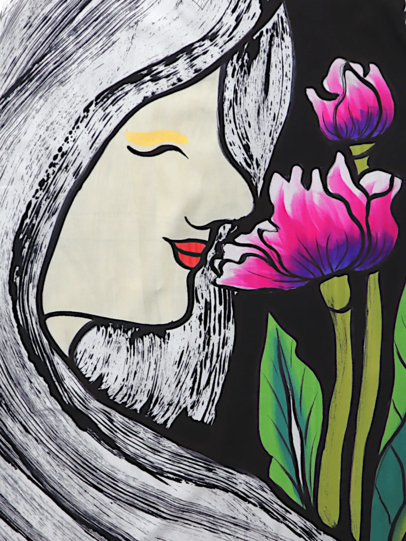 YODYOKO Woman Sleeveless Dress - Black : Tulip in Her Shadow