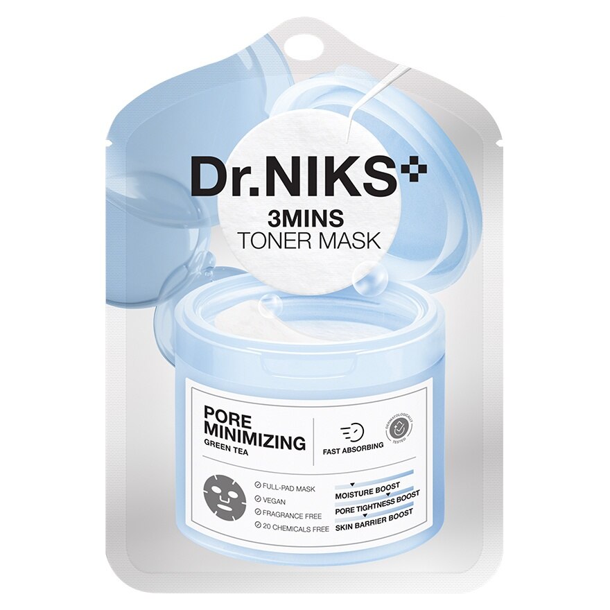Dr.NIKS 3 Mins Toner Mask Pore Minimizing 1'S - Blue