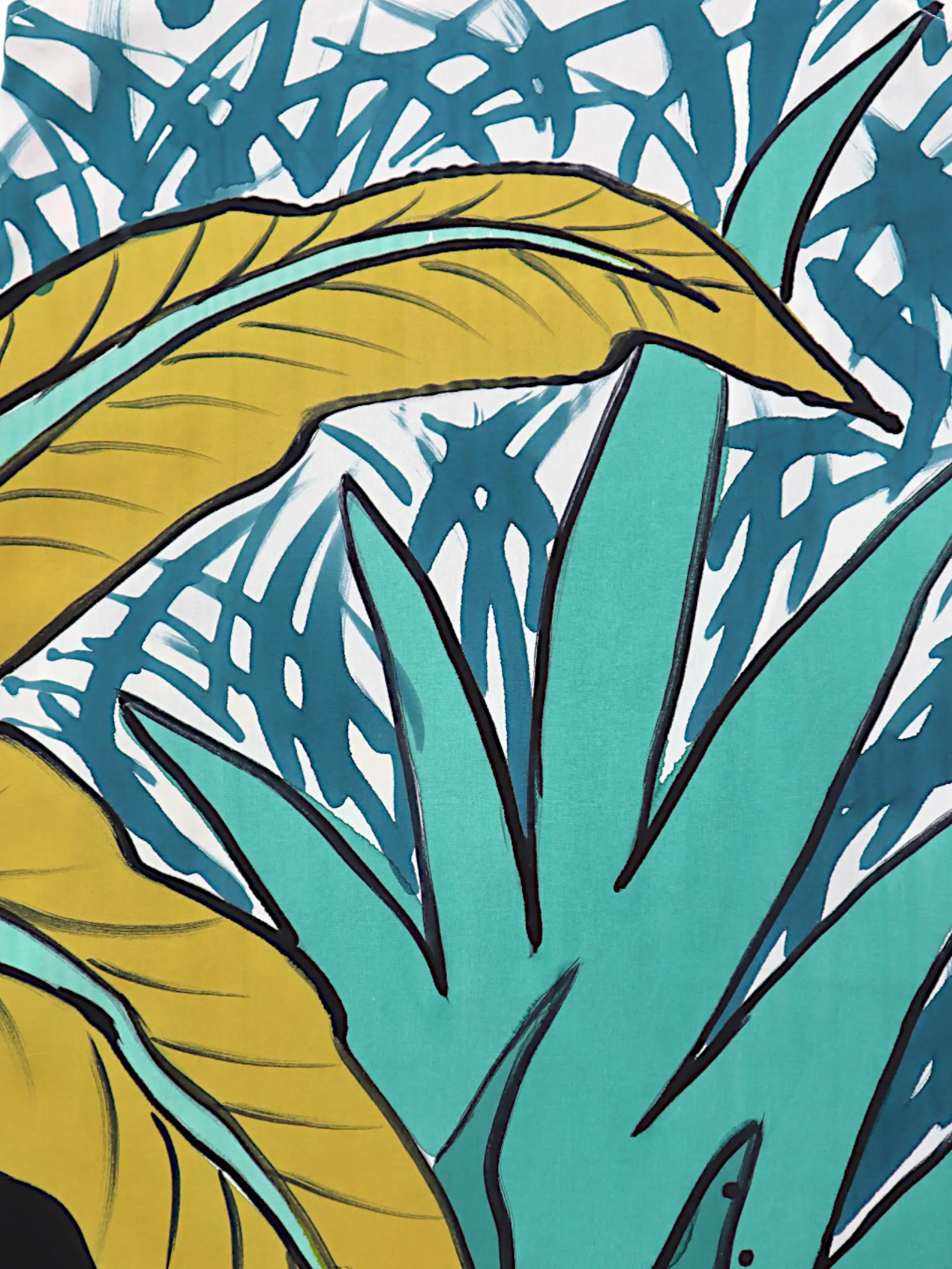 YODYOKO Woman Sleeveless Dress - White : Black Panther in the Secret Garden