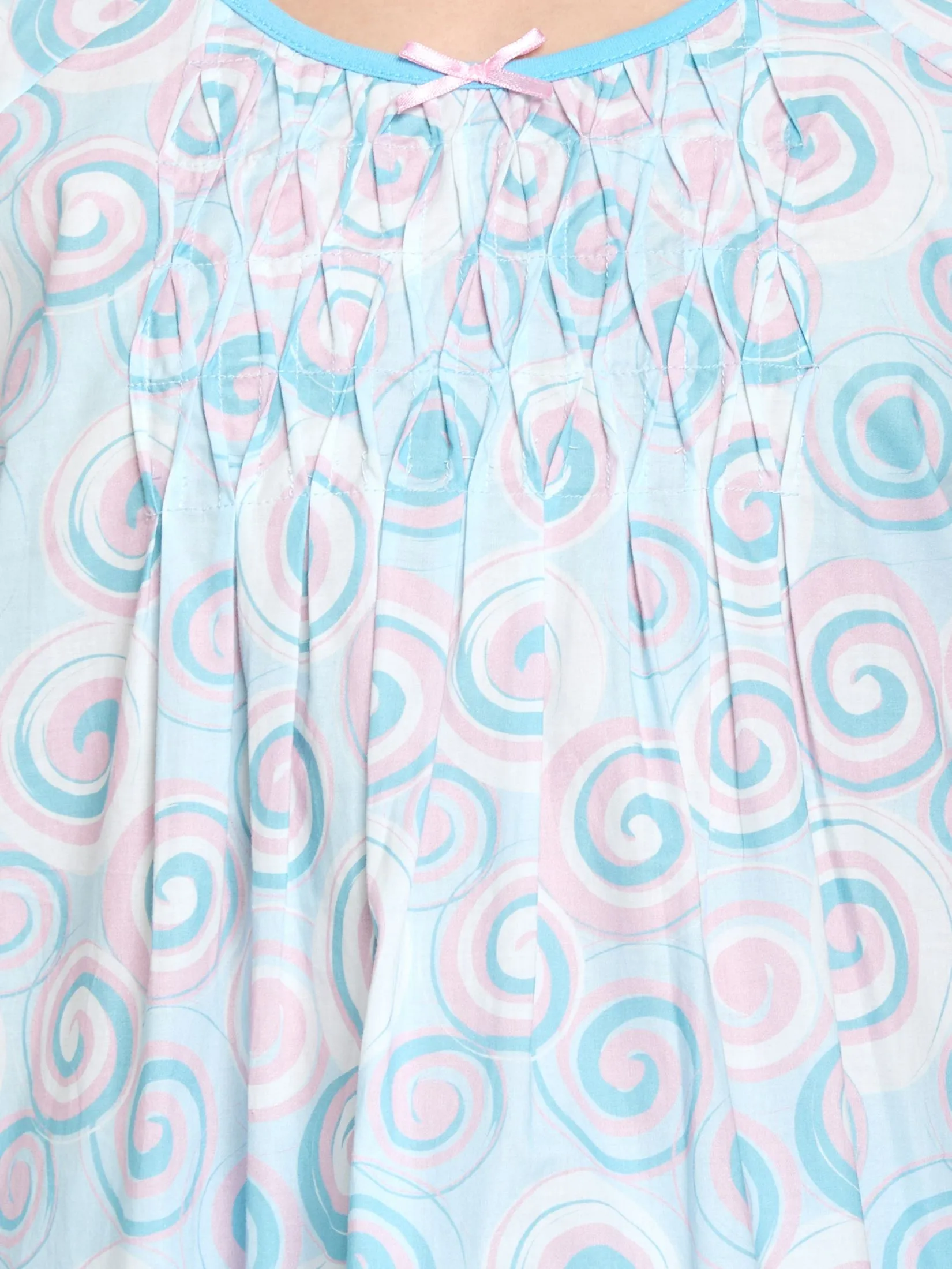 CLAUDIA'S ROMANCE Women Pyjamas Set Top Short Sleeves + Cropped Pants Light Blue