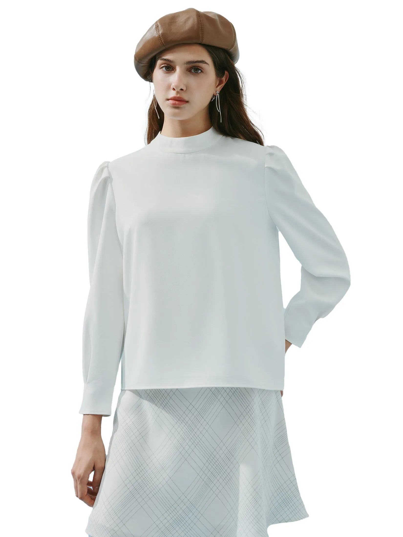 G2000 Women Clothing Poly Textile Crepe Blouse Regular Fit - Off-White Size - 32 EU