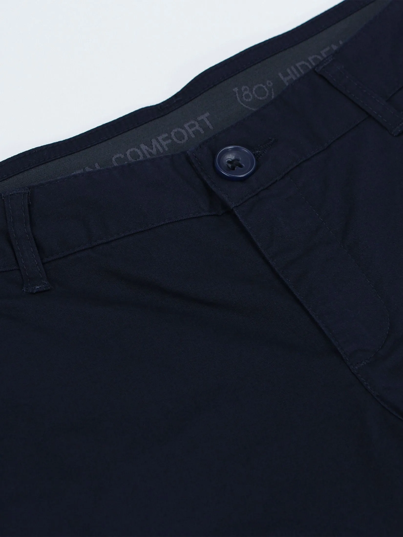 GIORDANO Women's Slim Twill Pocket Shorts (180° Elastic Waist) Navy