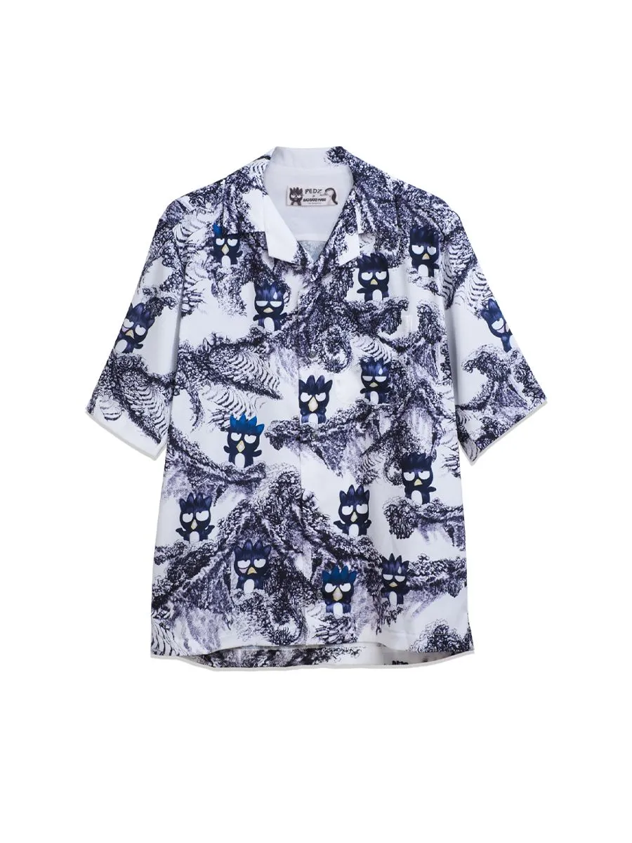 PEDZ MEN HAWAII SHIRT SHORT SLEEVES PRINTED XO MOUNT WHITE