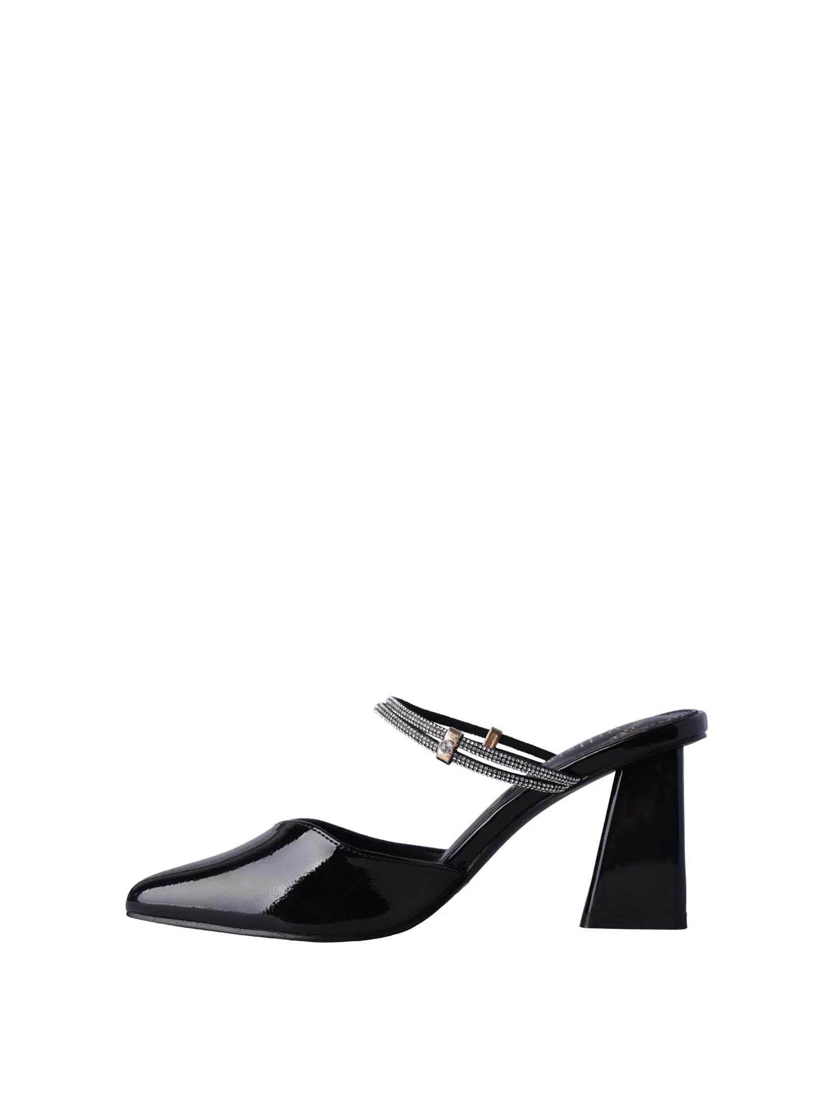 VILLAINS SF TALIA Women's Mule Heels BLACK PATENT