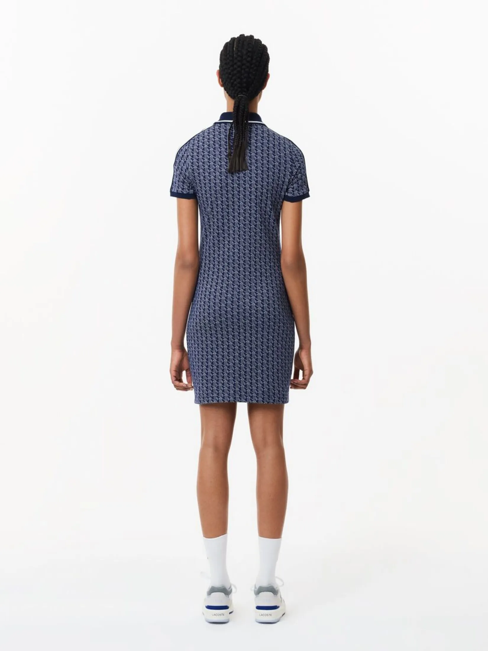 LACOSTE Slim Fit Lacoste Monogram Jacquard Dress Blue