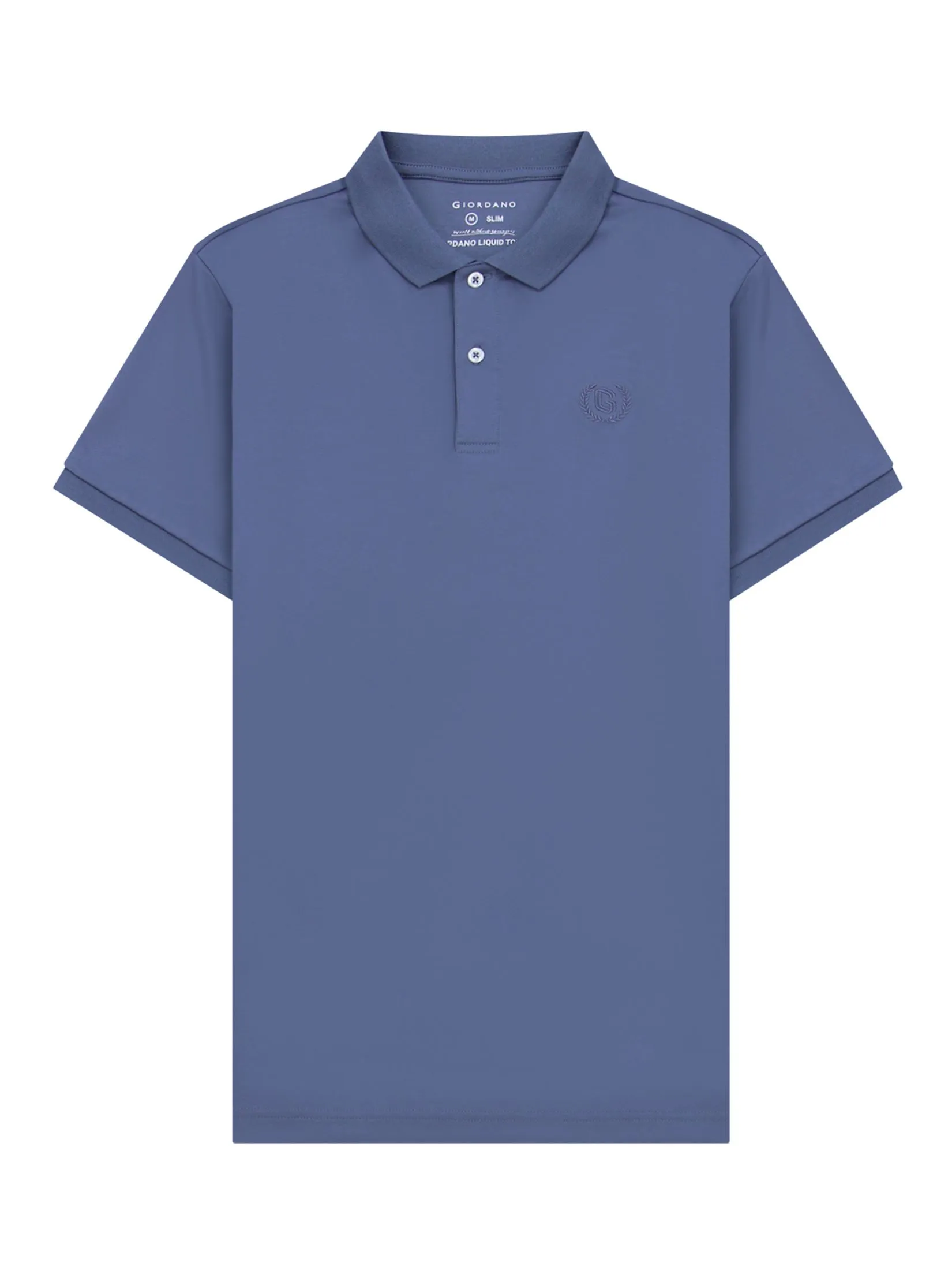 GIORDANO Men's Slim Interlock Polo (Liquid Touch) Neptune Blue purple Size - XL