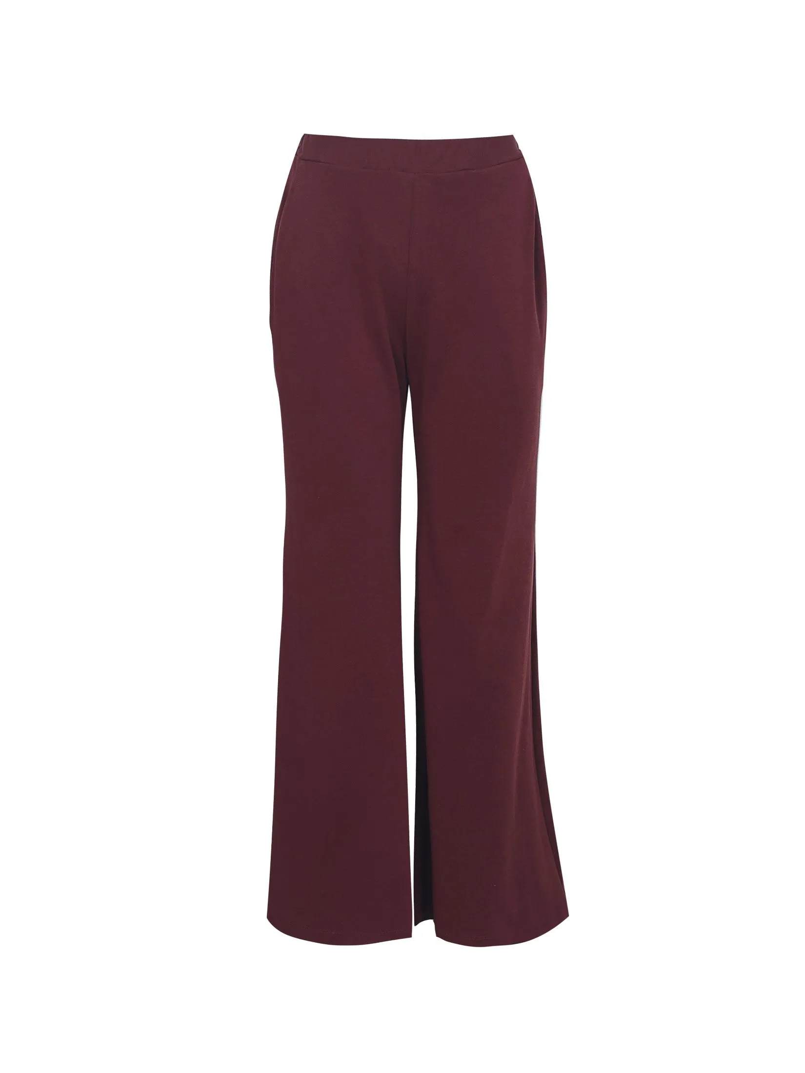 SHAKA Woman Pants  Stretch Jersey Flare Maroon