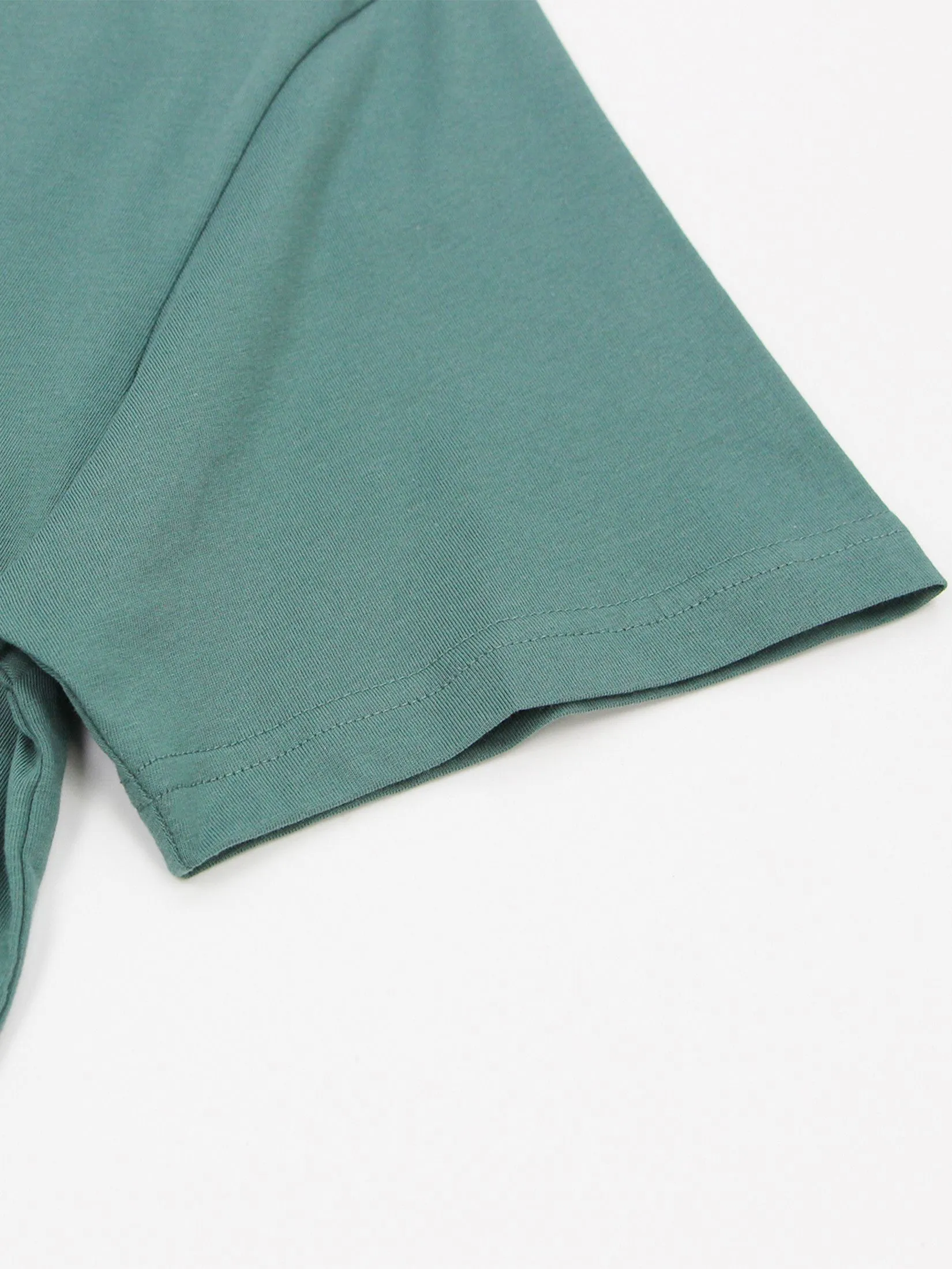 GIORDANO Men's Slim V-Neck Tee Smoky Emerald green