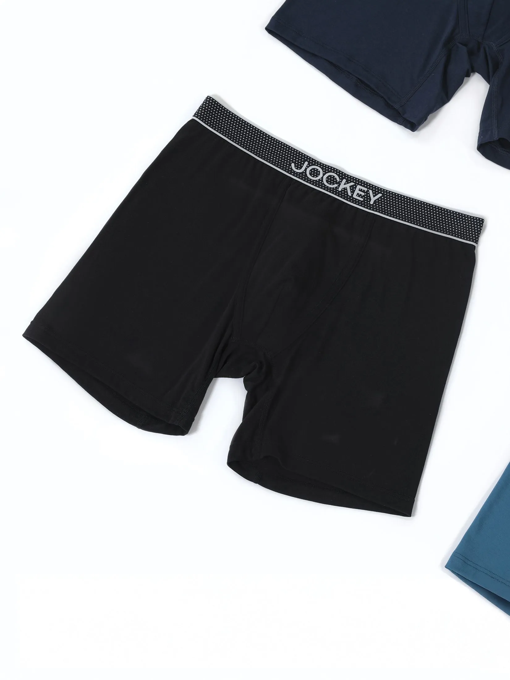 JOCKEY UNDERWEAR Men's EXTRA DRY BOXER TRUNK BLACK
