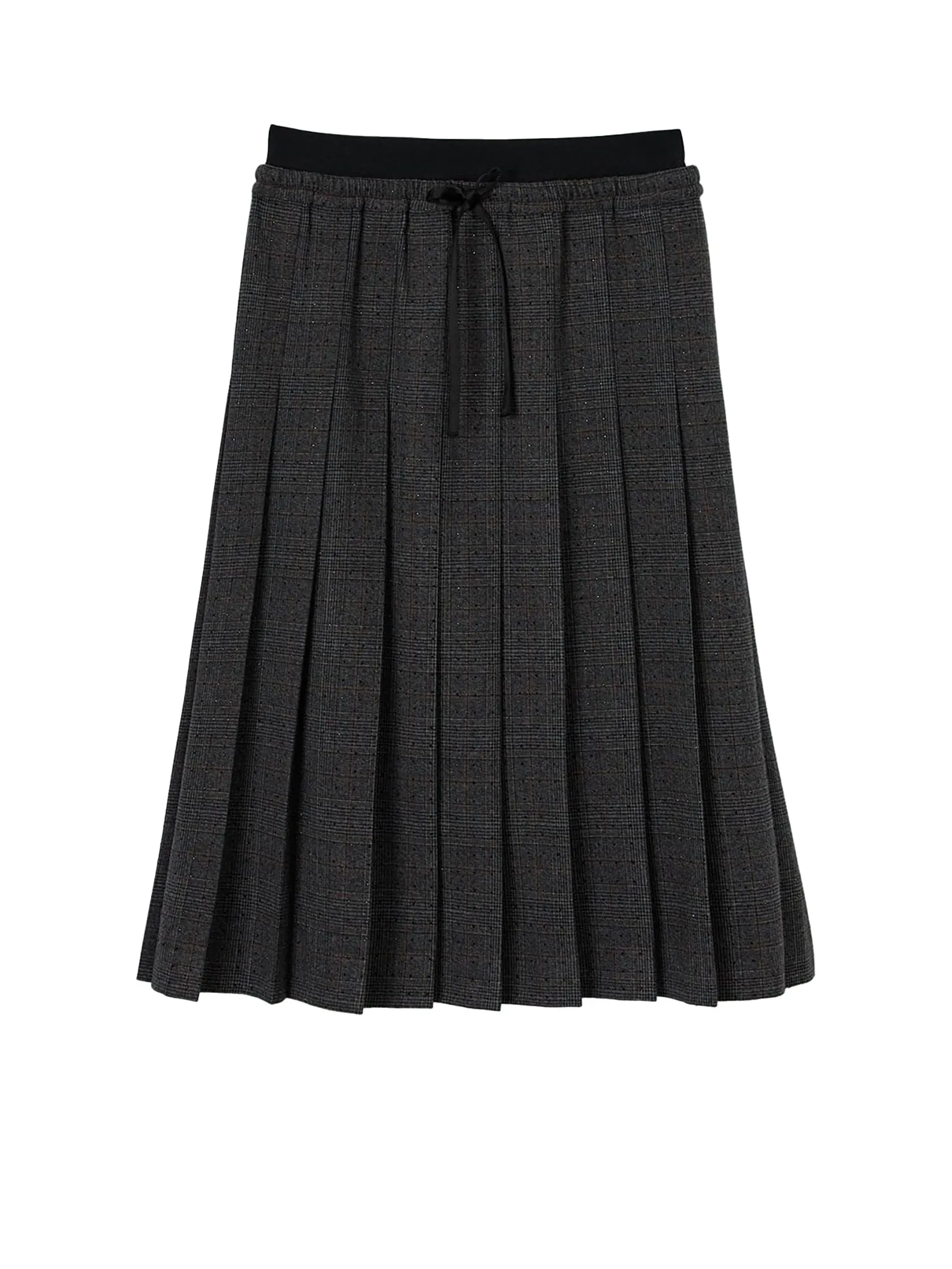 SANDRO Long Pleated Rhinestone Skirt