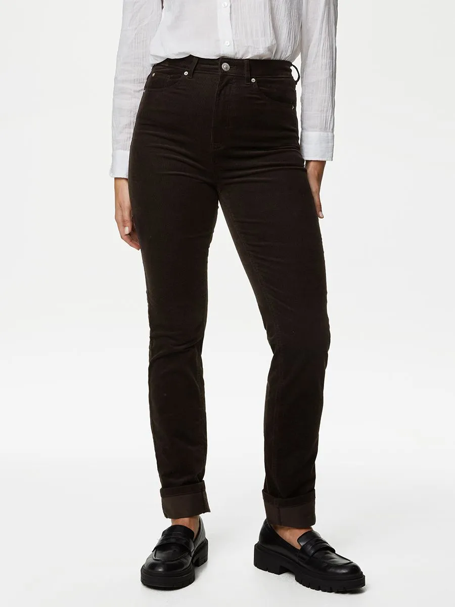 MARKS & SPENCER Women Trousers Sienna Corduroy Straight Leg