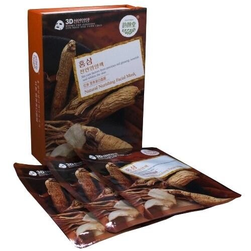 Маска для лица с экстрактом Красного Женьшеня 3D Natural Nurishing Facial Mask Red Ginseng, Таиланд