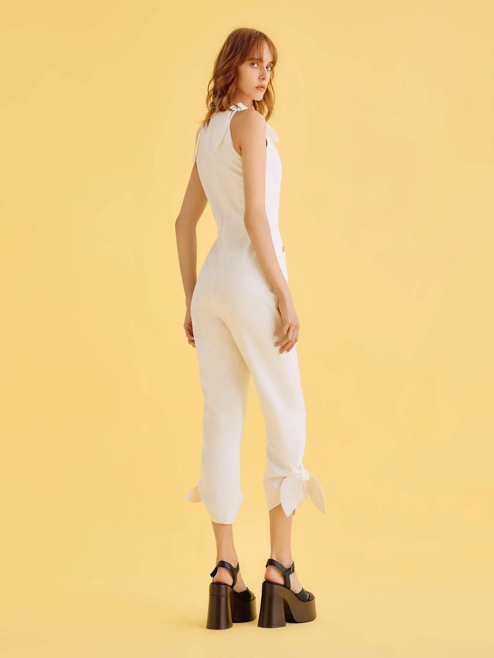 ASV (SS25)Gail Crossover Women Jumpsuit White
