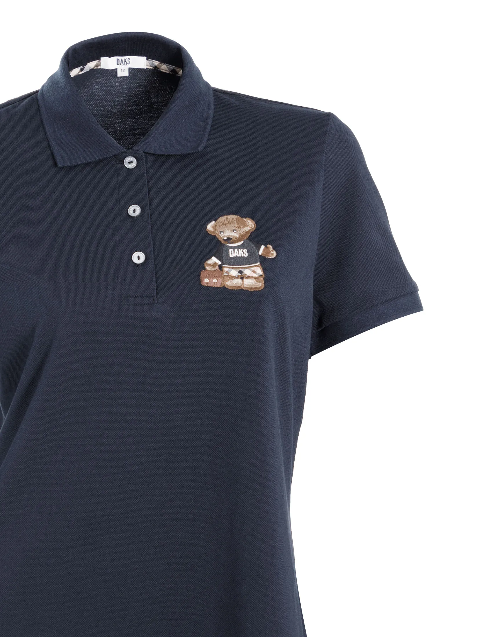 DAKS Women  Short Sleeve Polo Regular Fit Navy