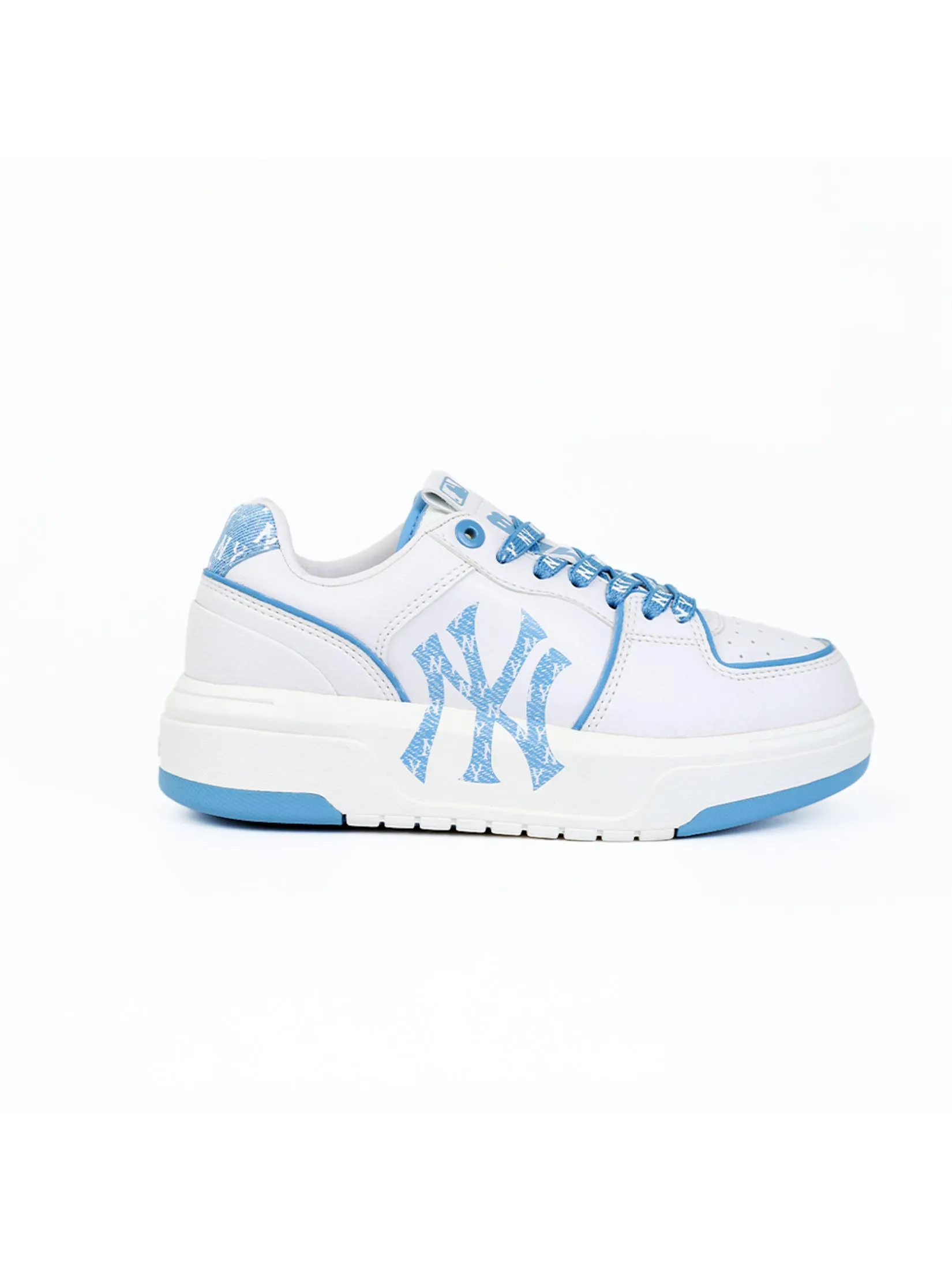 MLB Unisex Chunky Liner Denim Monogram Big Logo (Bl) Model 3ASXD025N 50BLS Blue