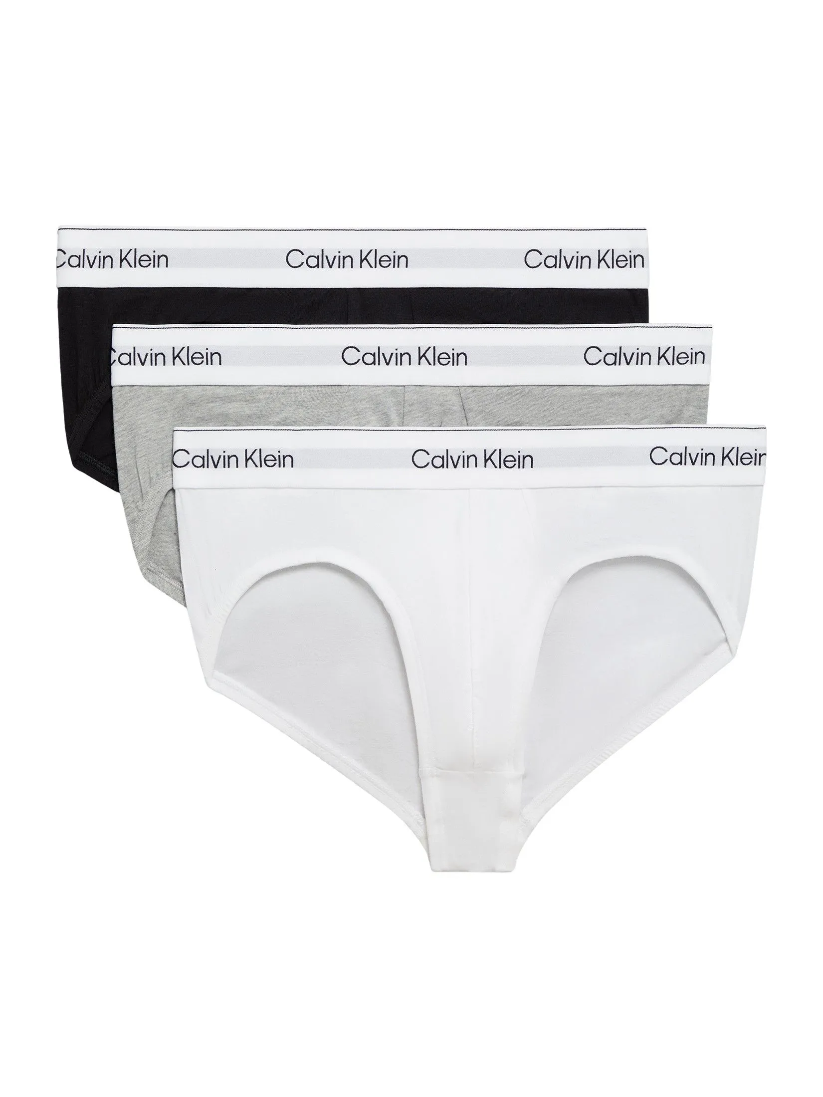 CALVIN KLEIN Men's Icon Cotton Stretch Hip Briefs 3 Pack Multicolor