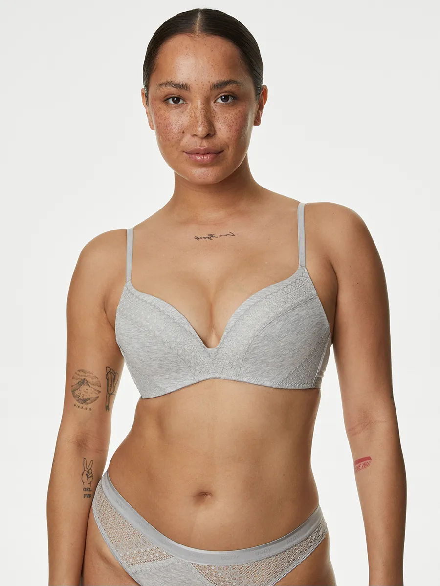 MARKS & SPENCER Women Push Up Bra Cotton with Cool Comfort Non Wired