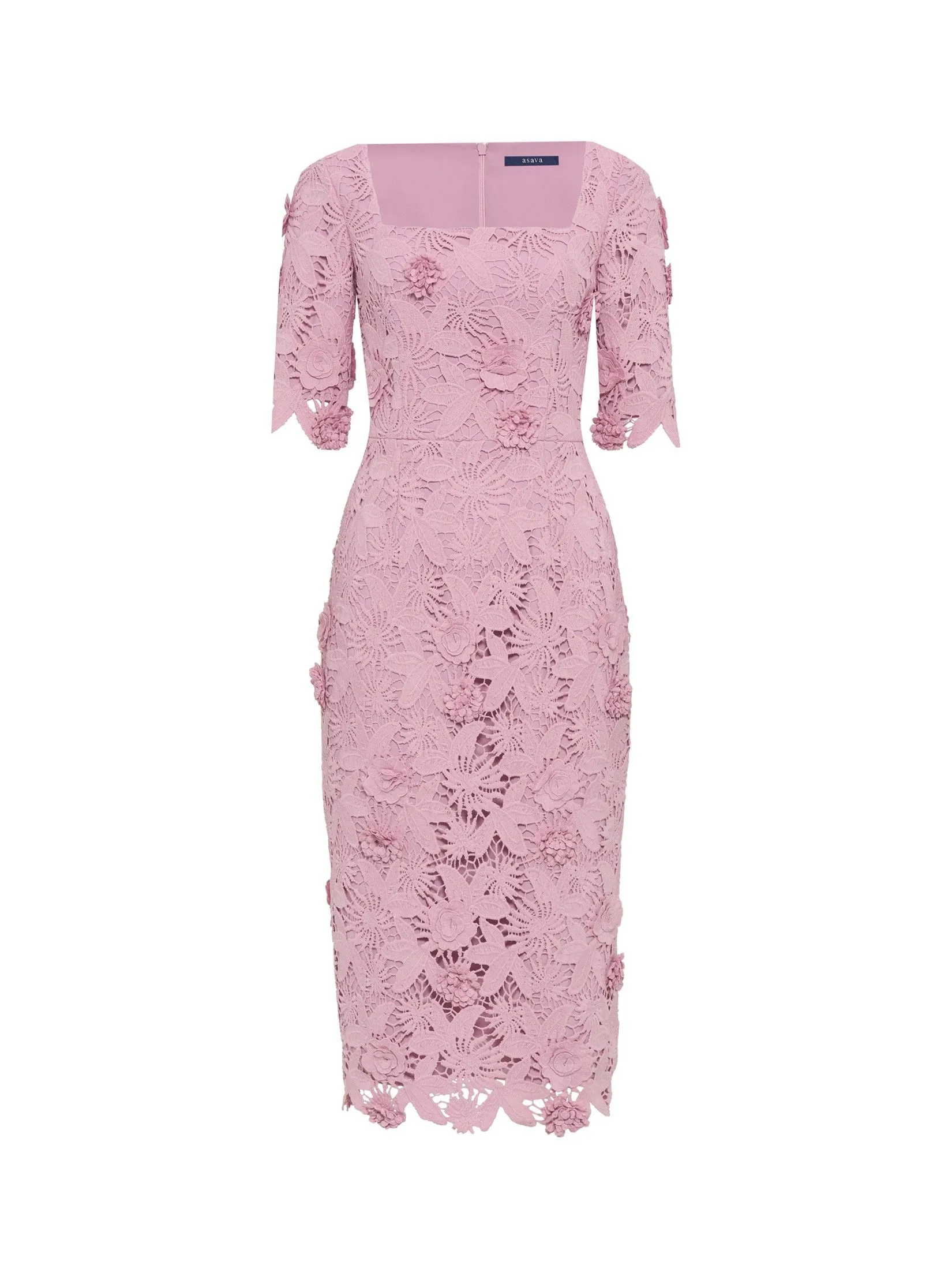 ASAVA (AW24) Zaira Floral-lace Pencil Women Dress Pink