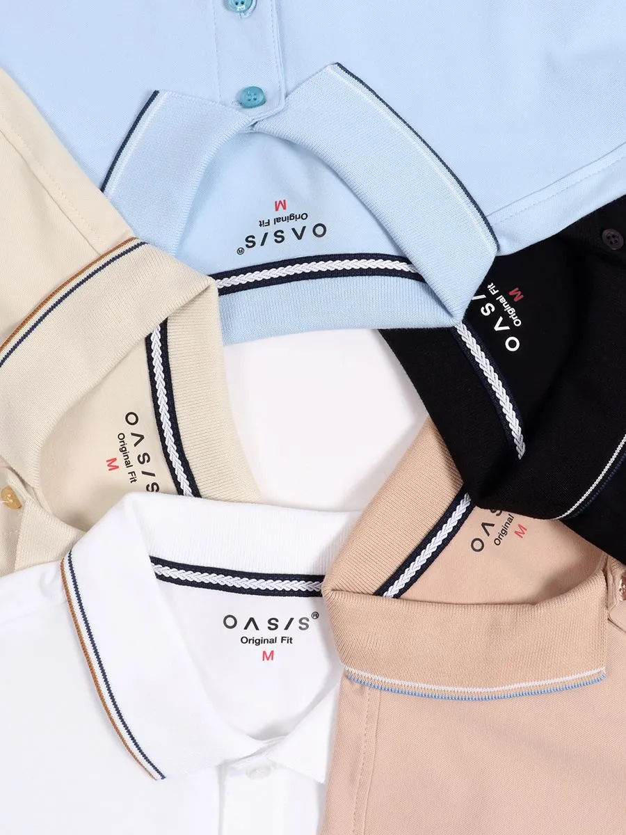 OASIS Men's short sleeve polo shirt Beige