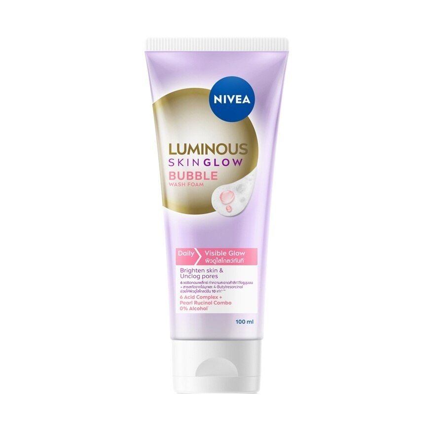 Nivea Luminous 630 Wash Foam Skin Glow Bubble 100 Ml. - Pink