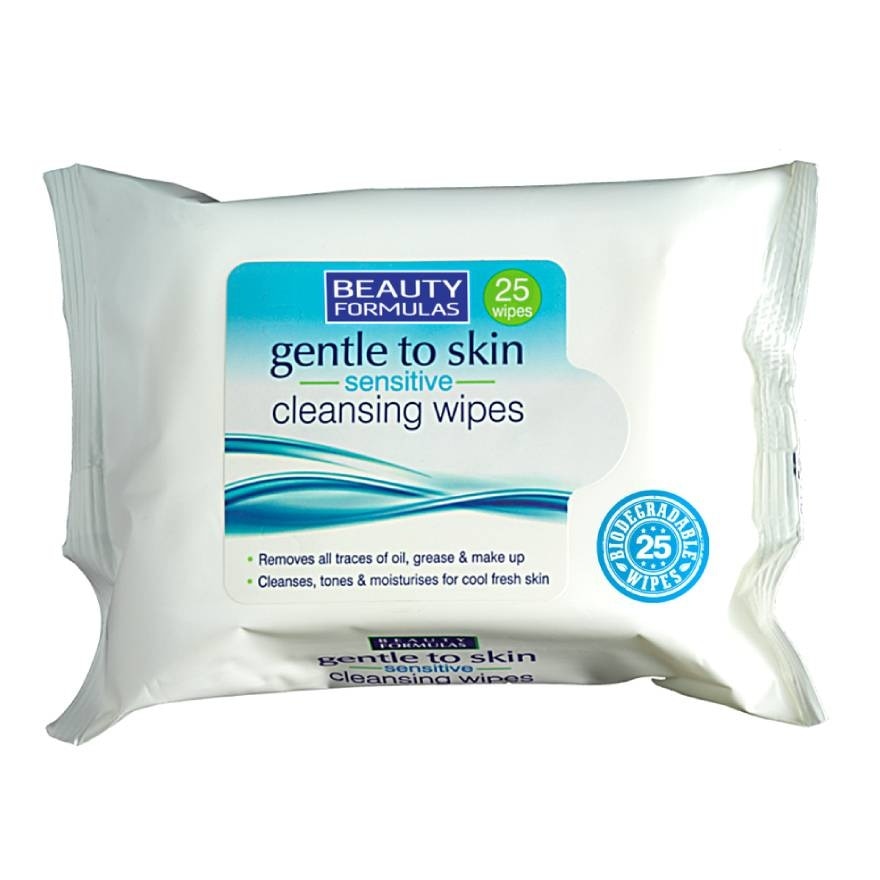 Beauty Formulas Gentle to Skin Sensitive Cleansing Wipes 25pcs.