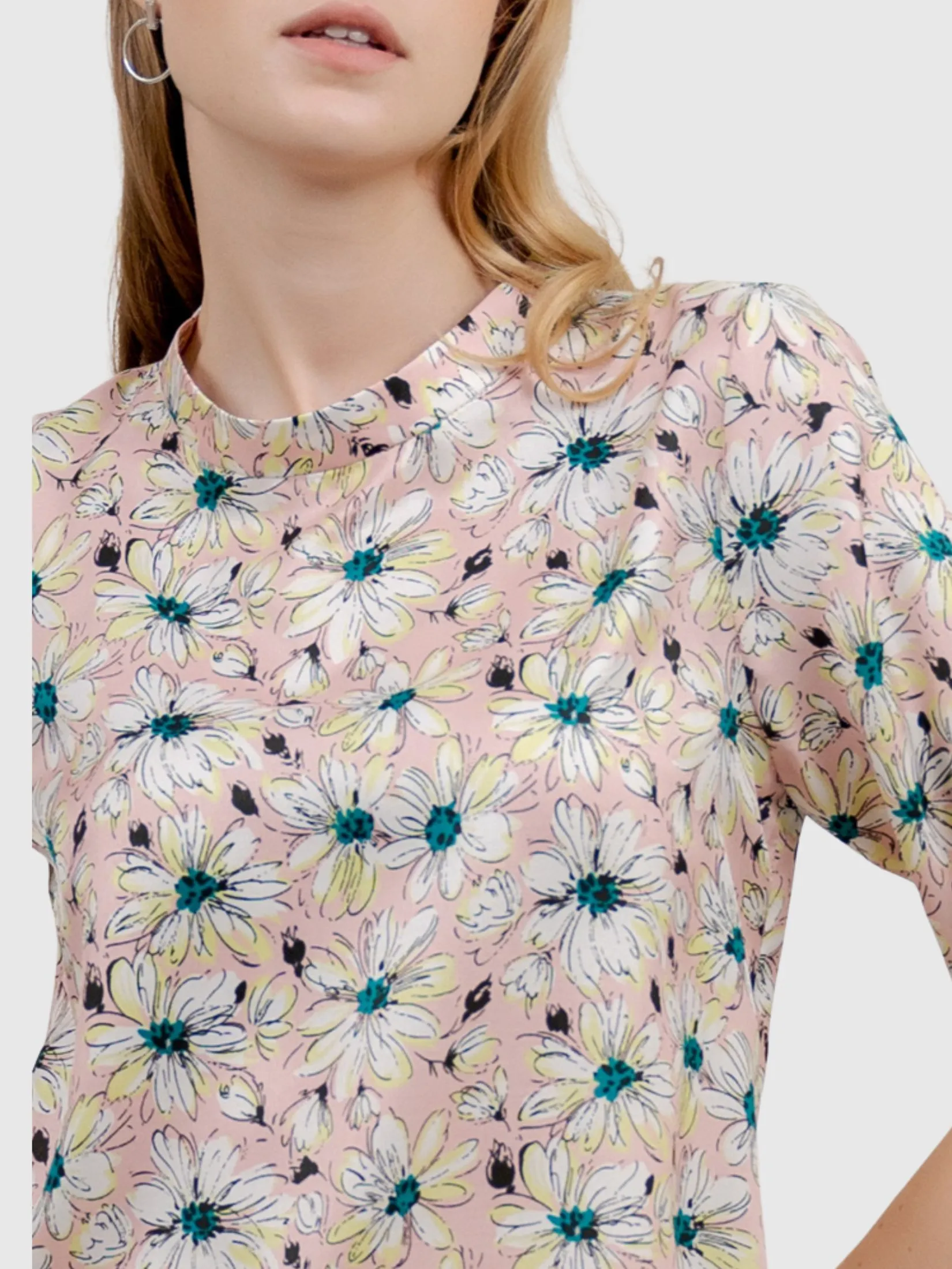 VERONIQA Women Blouse Short Sleeves Como Twill Pink