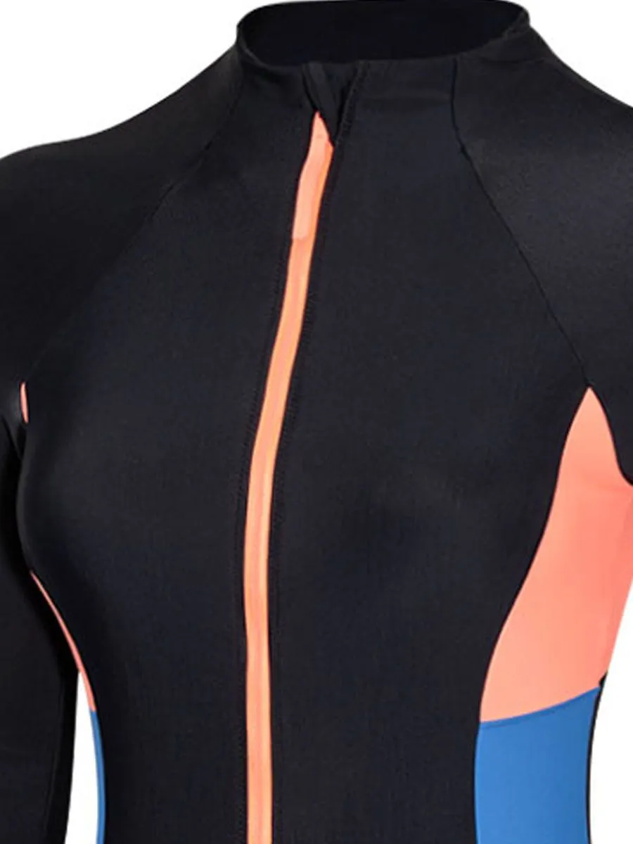 SPEEDO Women Swimsuit Asia Fit Long Sleeve Zip Colour Block Black - SP111SP977DUTH