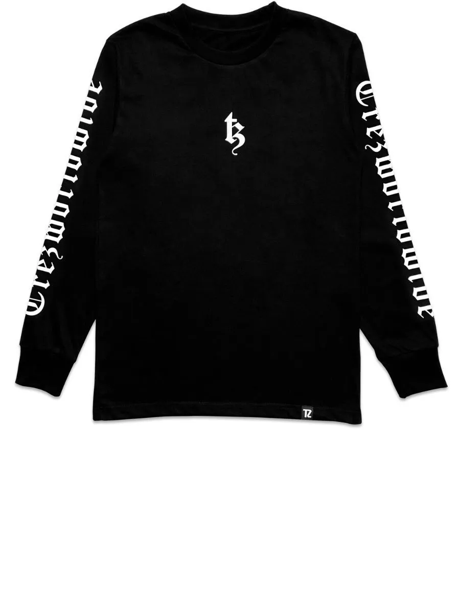 TZ WORLDWIDE MEN T-SHIRT TZ BE TREZ LONG SLEEVE BLACK (GLOW IN THE DARK)