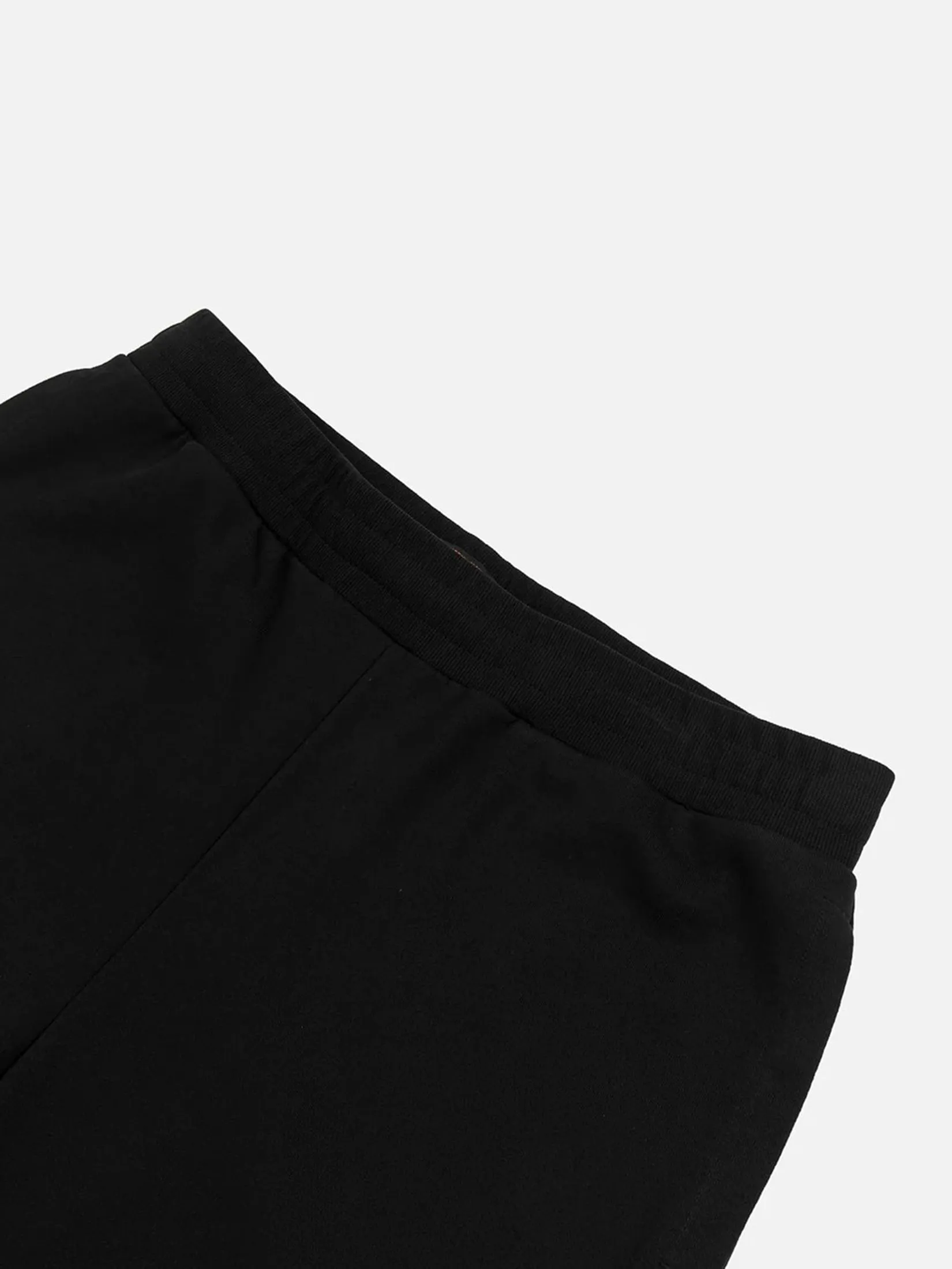 EVISU Men Sweatpants Logo Embroidery and Grateful Crane Daicock Print Regular Fit Black