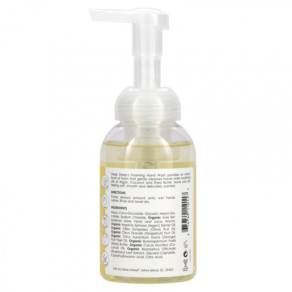 Deep Steep, Пенка для мытья рук, грейпфрут и бергамот, 237 мл (8 жидк. Унций)