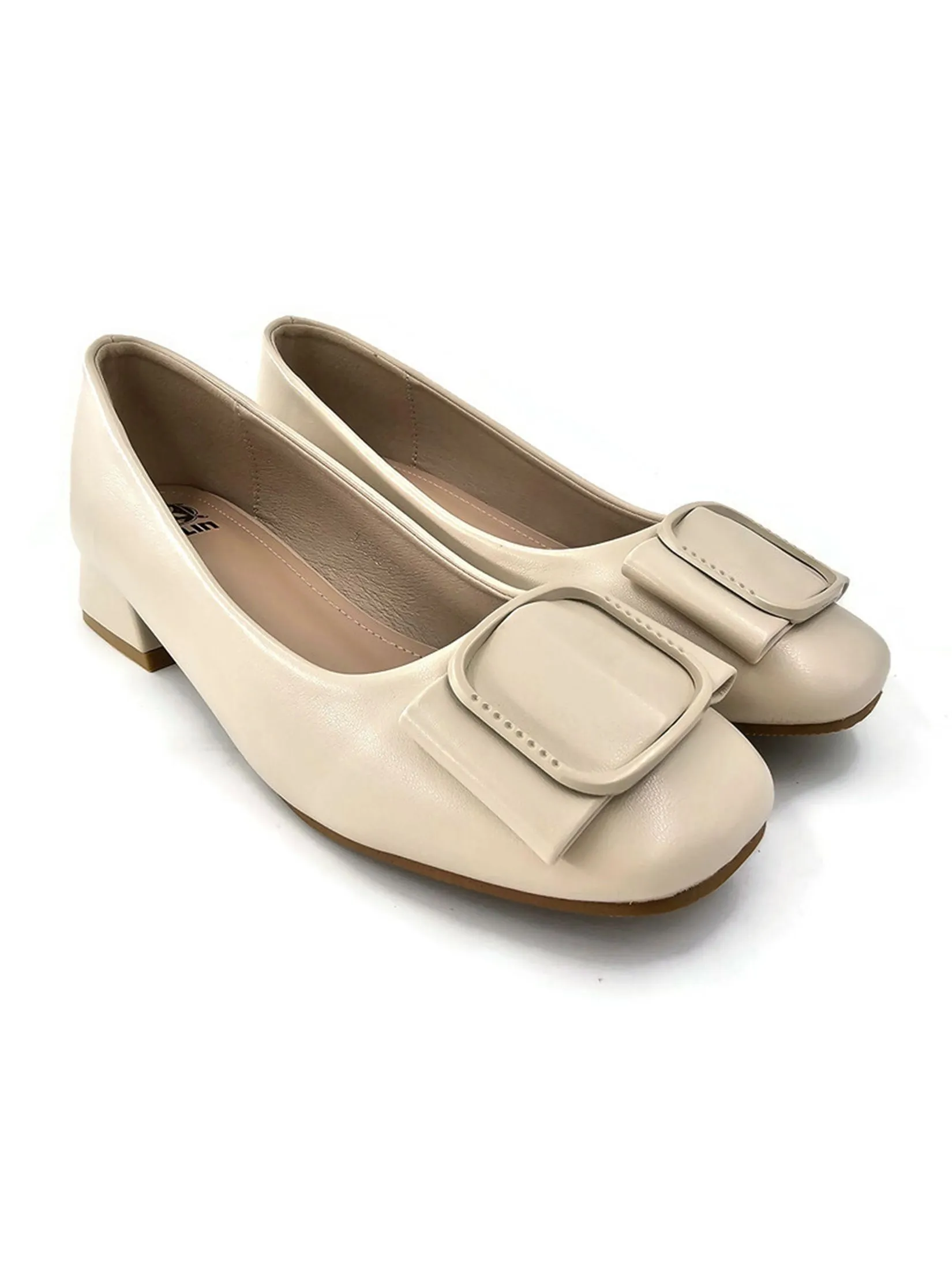 KLIN Woman Rounded Toe Court Shoes Beige