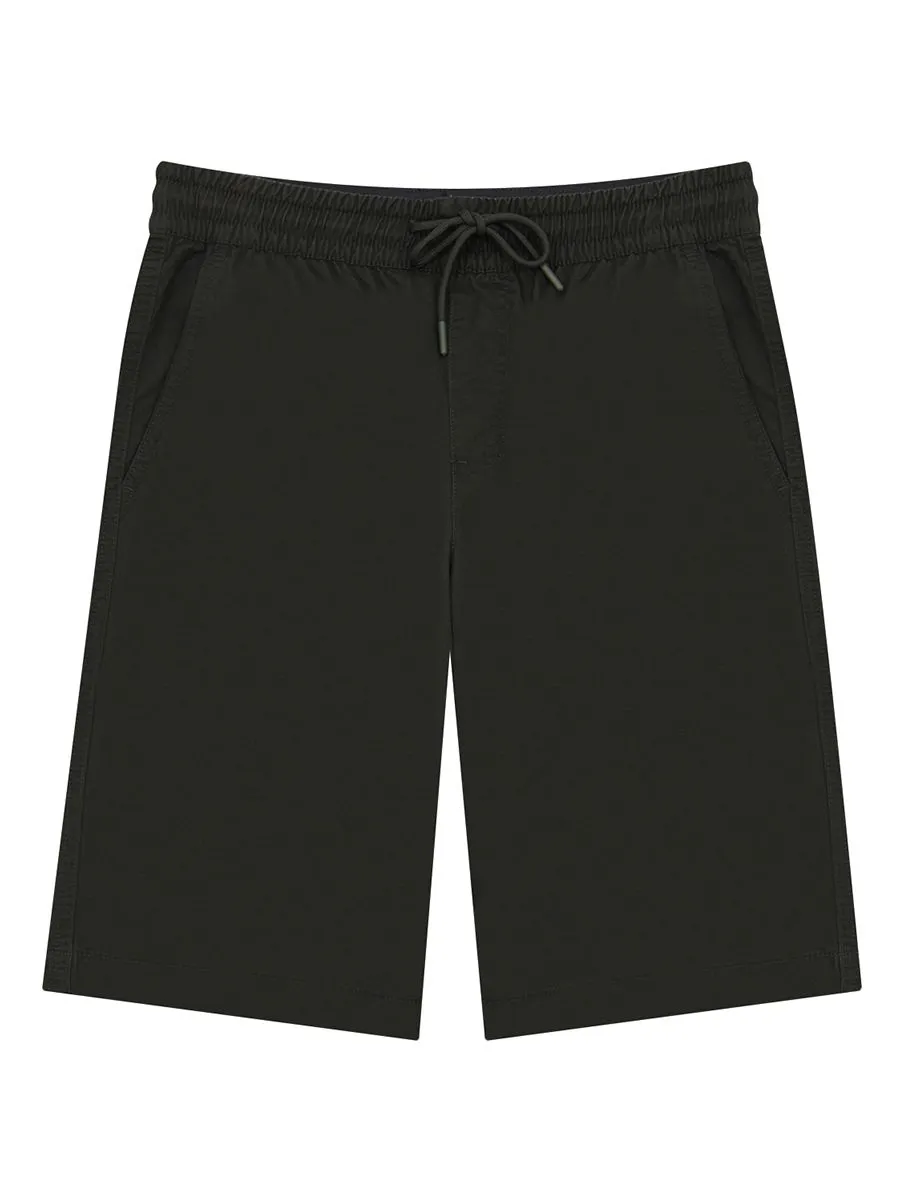 GIORDANO Men's Mid-Rise Slim Fit Elastic Waist Twill Bermuda Shorts Jet set green