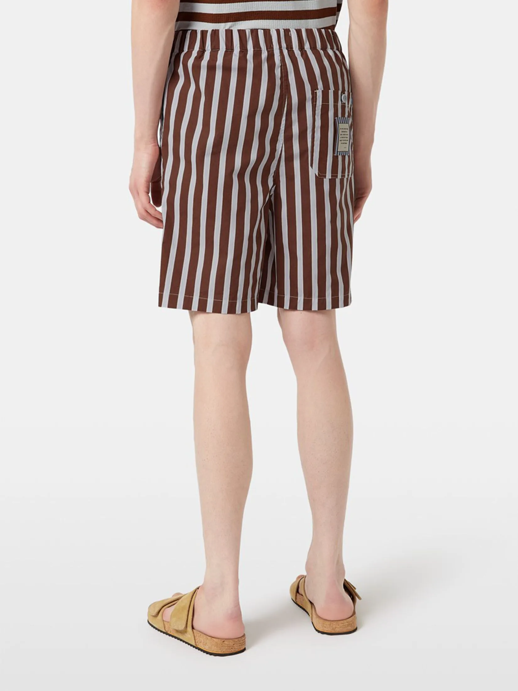 SCOTCH&SODA Men Bermuda Short Fave - Relaxed Fit Striped Poplin Cold Brew Stripe