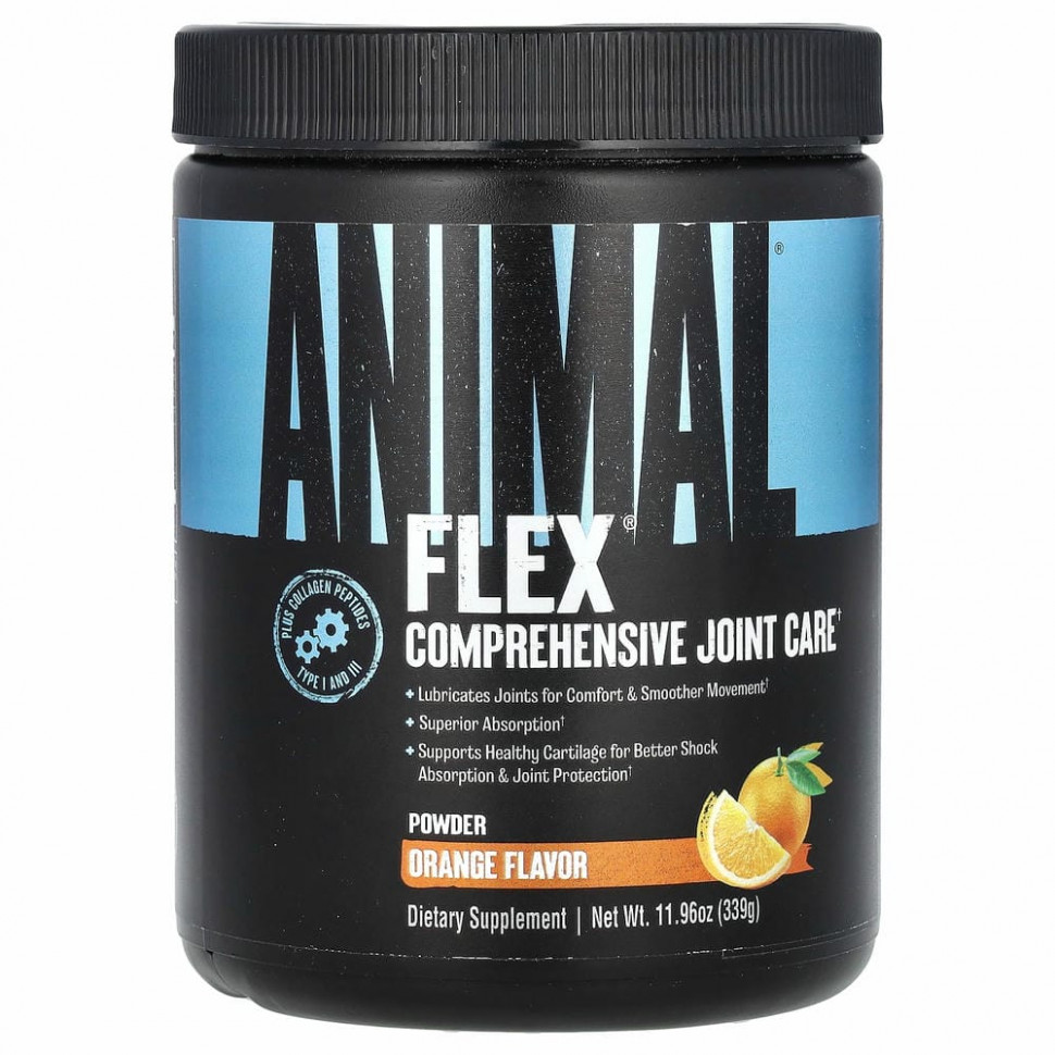 Universal Nutrition, Animal Flex, порошок для поддержки суставов, со вкусом апельсина, 399 г (11,96 унции)