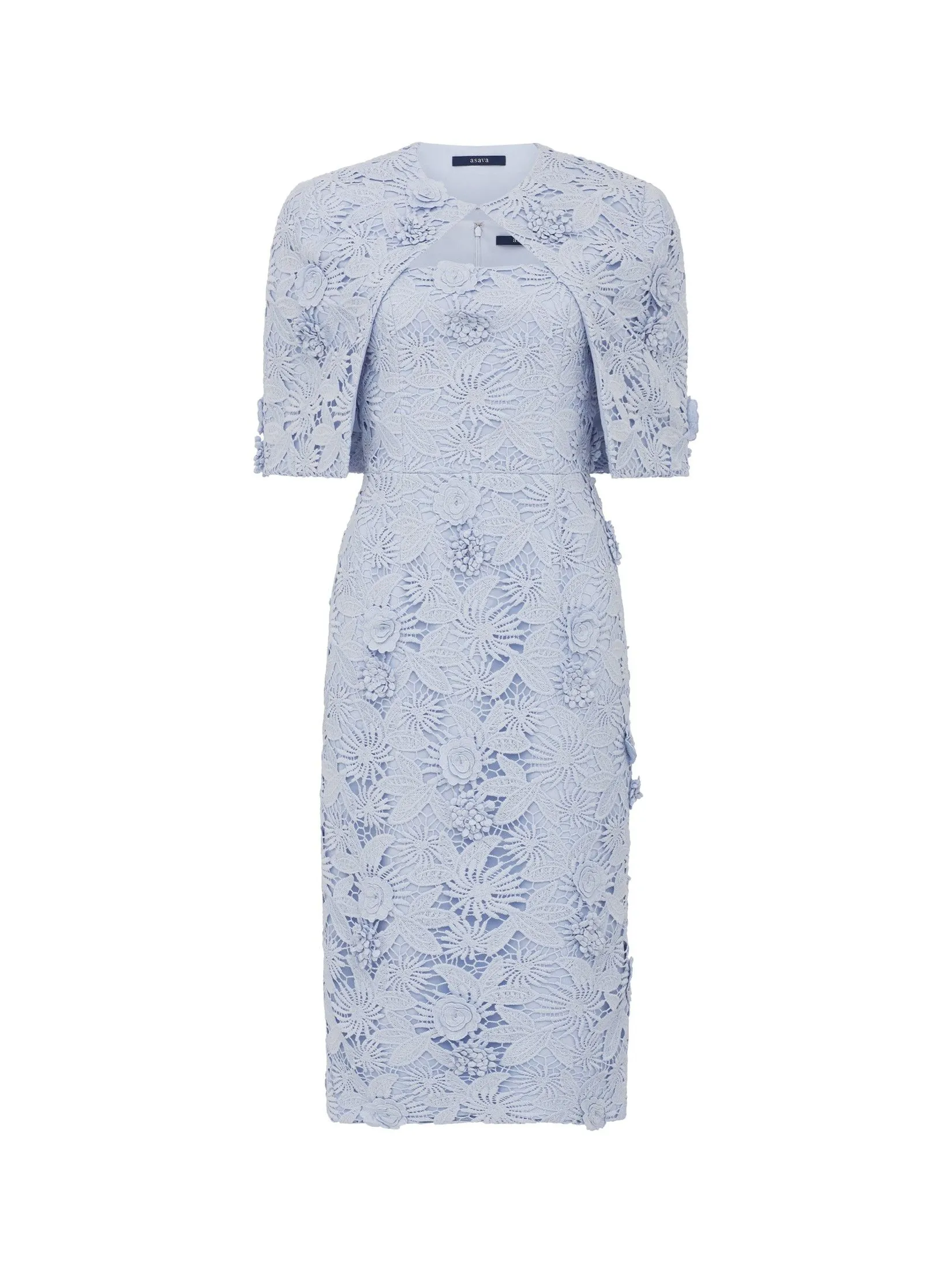 ASAVA ( AW24 ) Soraya Floral-lace Column Women Dress Blue