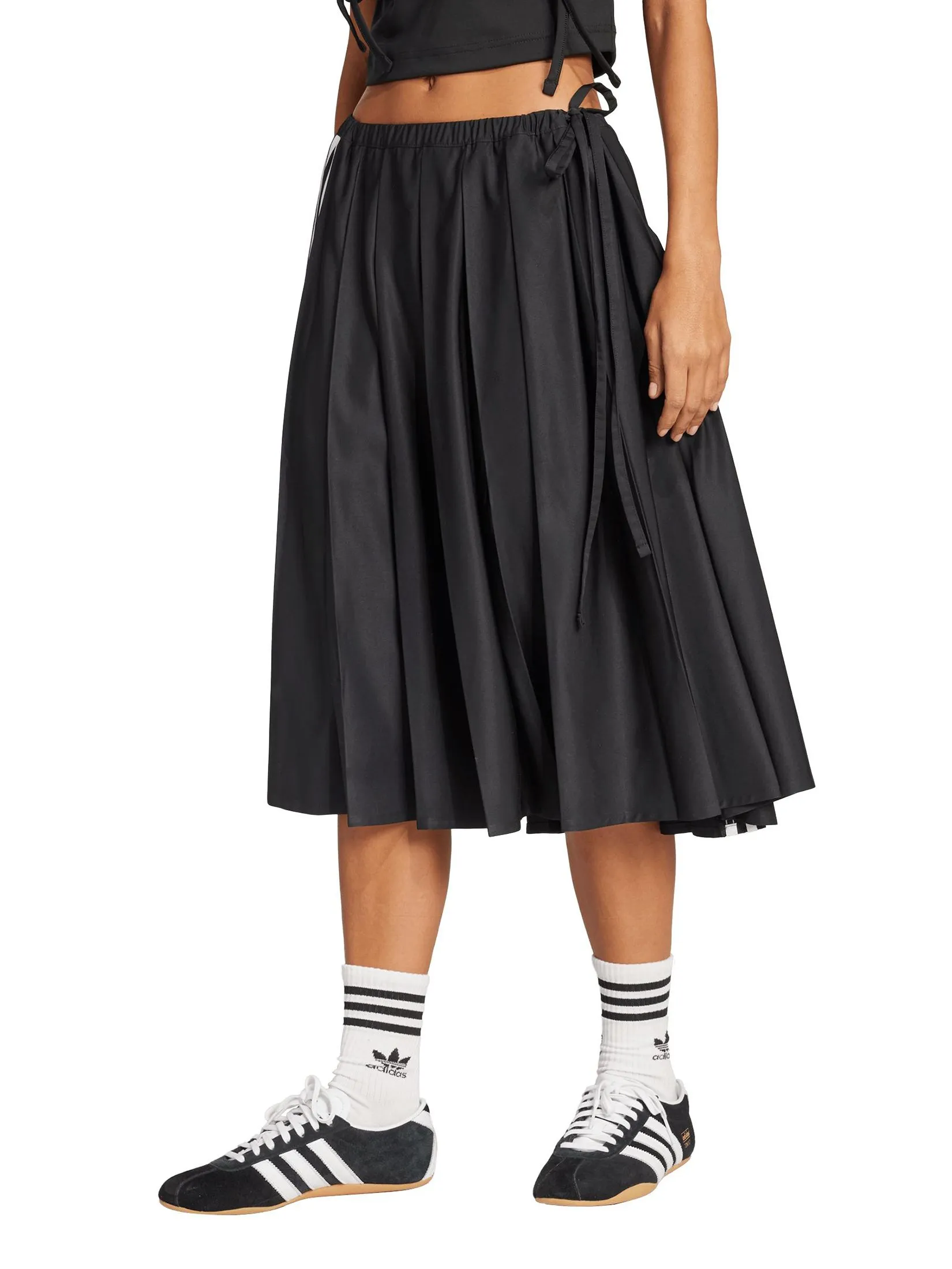ADIDAS Women Maxi Skirt Ribbon Pleated JW0114 Black