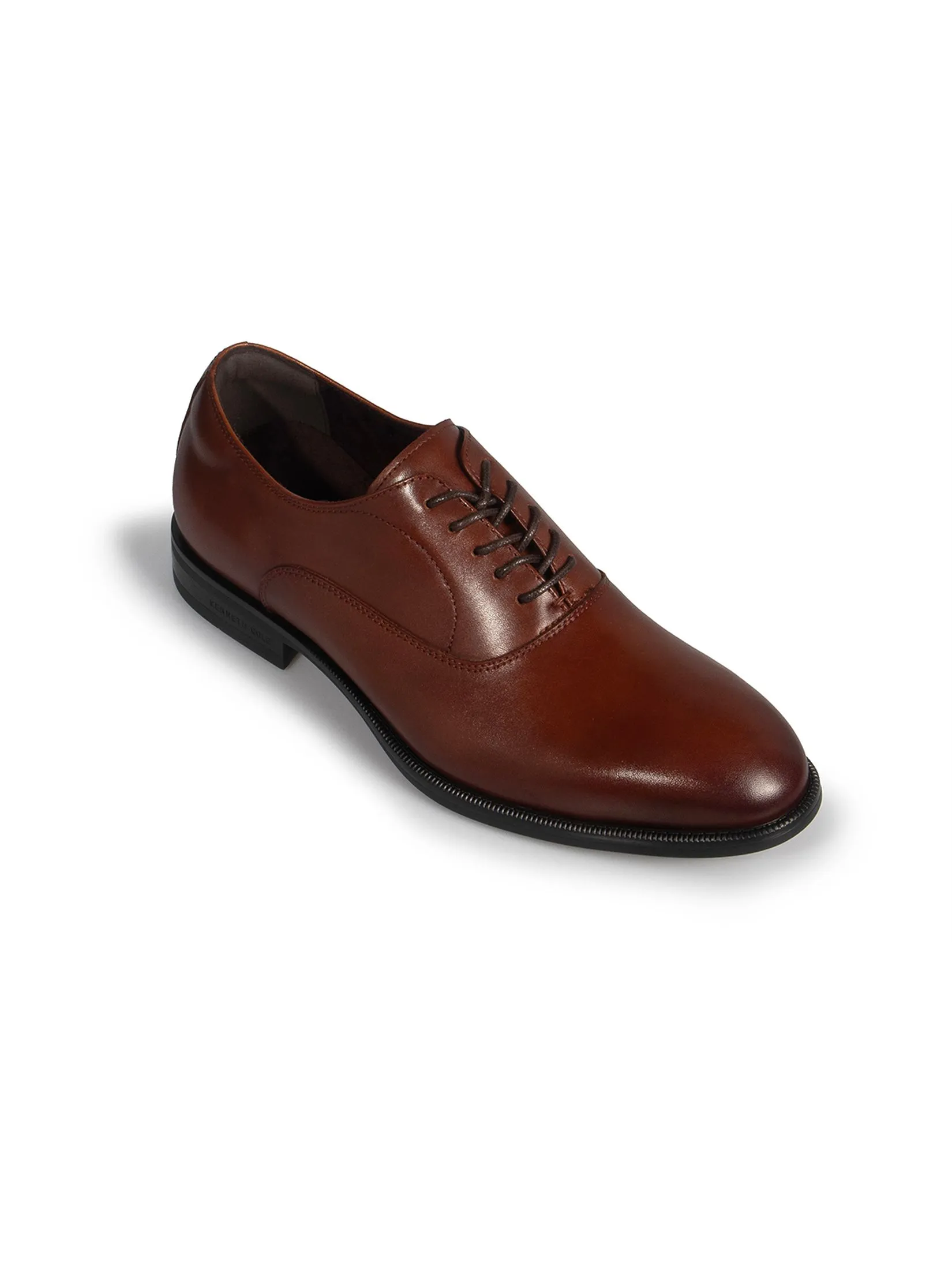 KENNETH COLE MEN DRESS SHOES REBOUNDPOD LACE UP PTD  /LIGHT BROWN