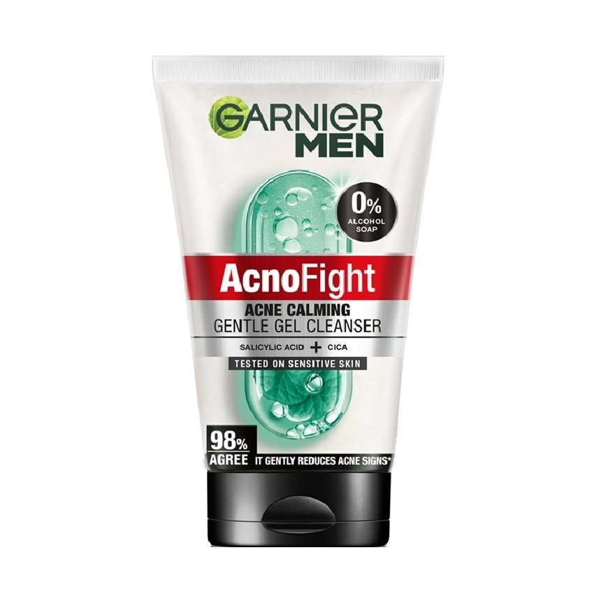 Garnier Men Acnofight Acne Calming Gentle Gel Cleanser 100 Ml. - Green
