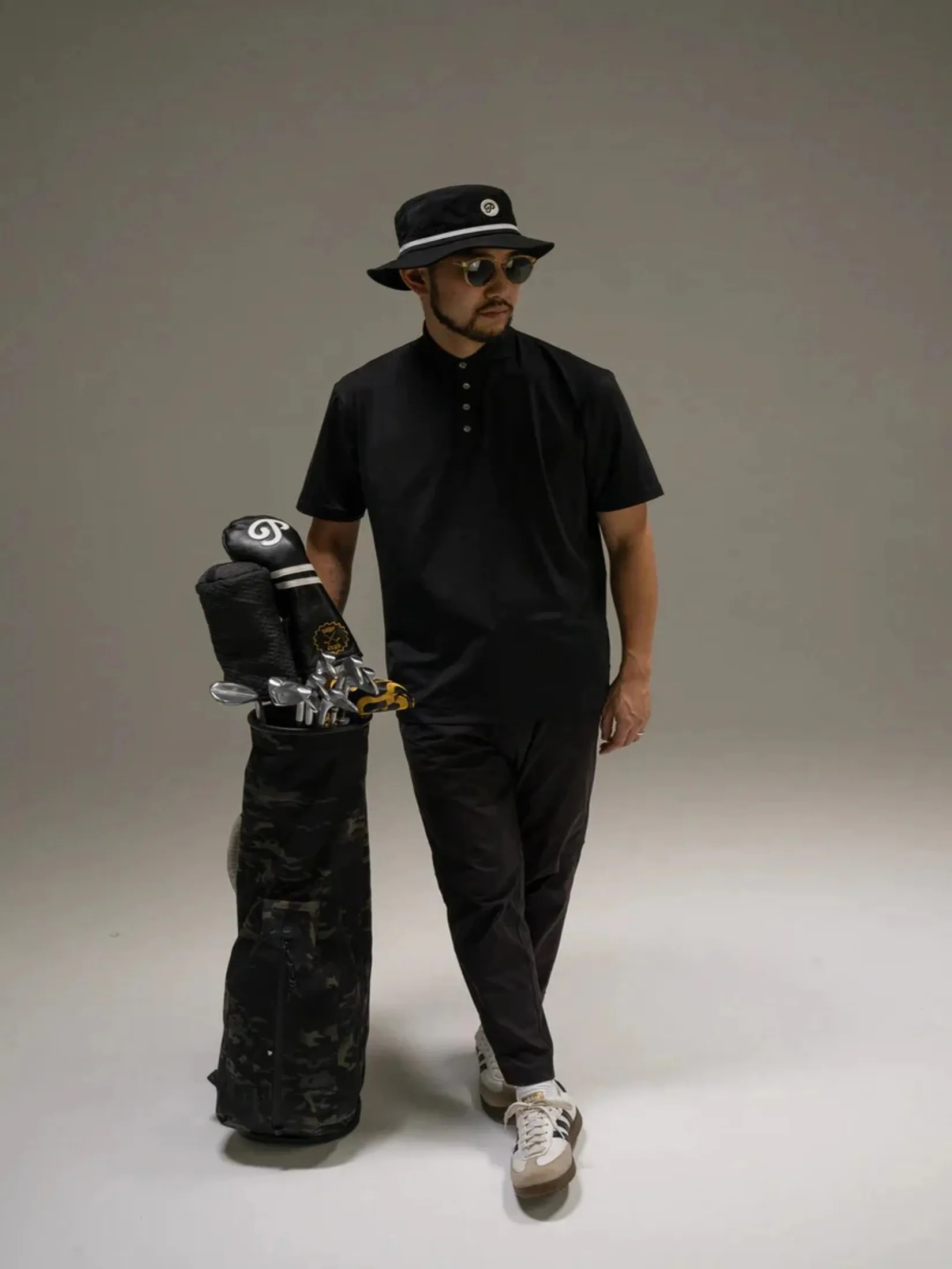 PUBLIC DRIP ATHLETE TONAL POLO IN BLACK