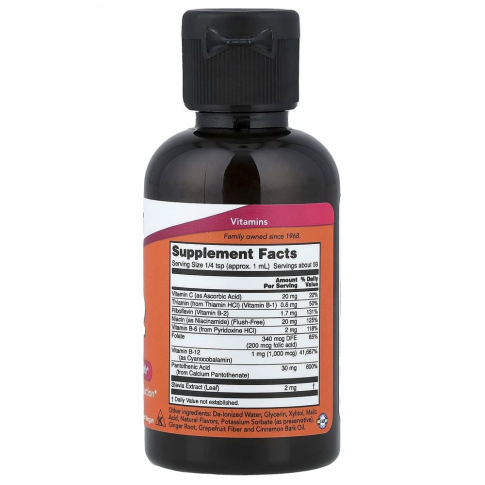 NOW Foods, Жидкий B-12, B-комплекс, 2 жидк. унц. (59 мл)