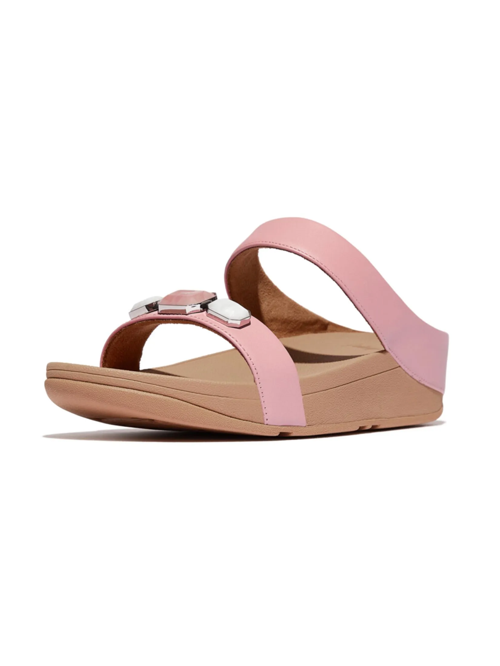 FitFlop™ WOMEN'S FINO MULTI-STONE LEATHER SLIDE PINK