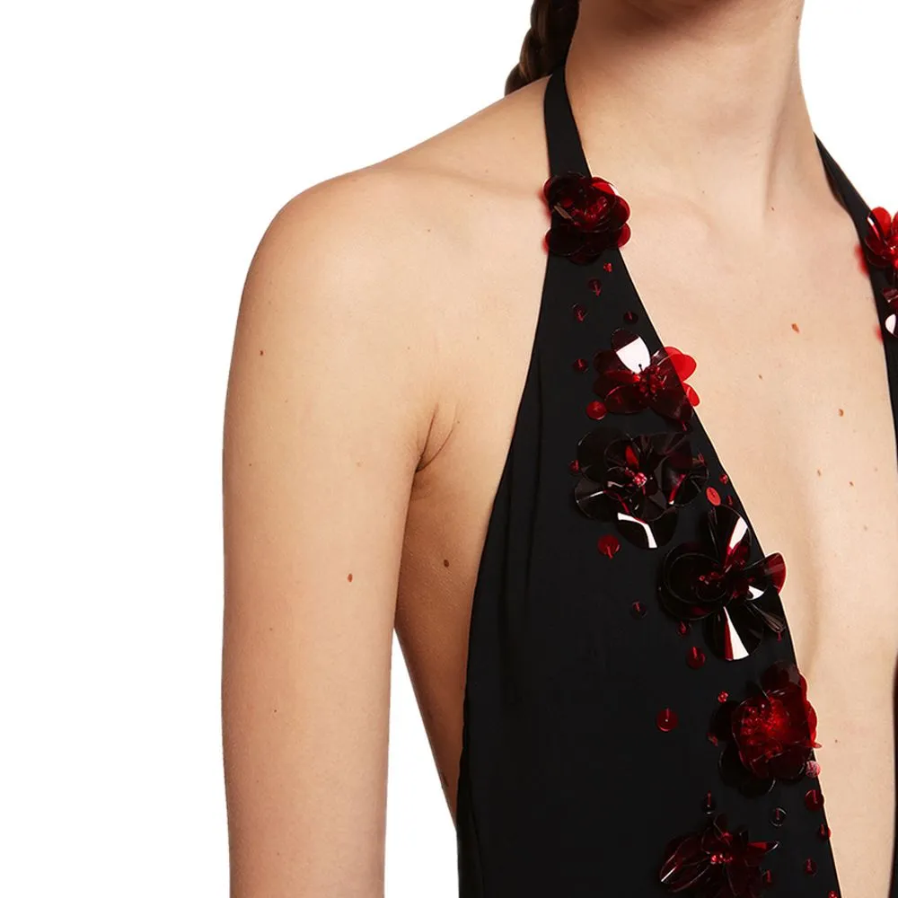 ANGELYS BALEK BLACK SEQUIN HALTER WOMEN SWIMSUIT