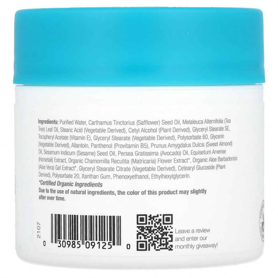 Derma E, Успокаивающий крем с маслом чайного дерева и витамином Е, 113 г (4 унции)