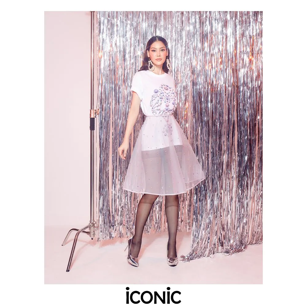 ICONIC Grey SHINING SKIRT Model SHINING5977