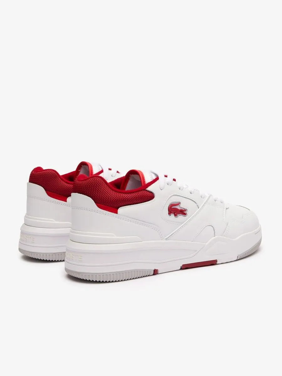 LACOSTE White Men’s Lineshot Contrasted Collar Leather Trainers
